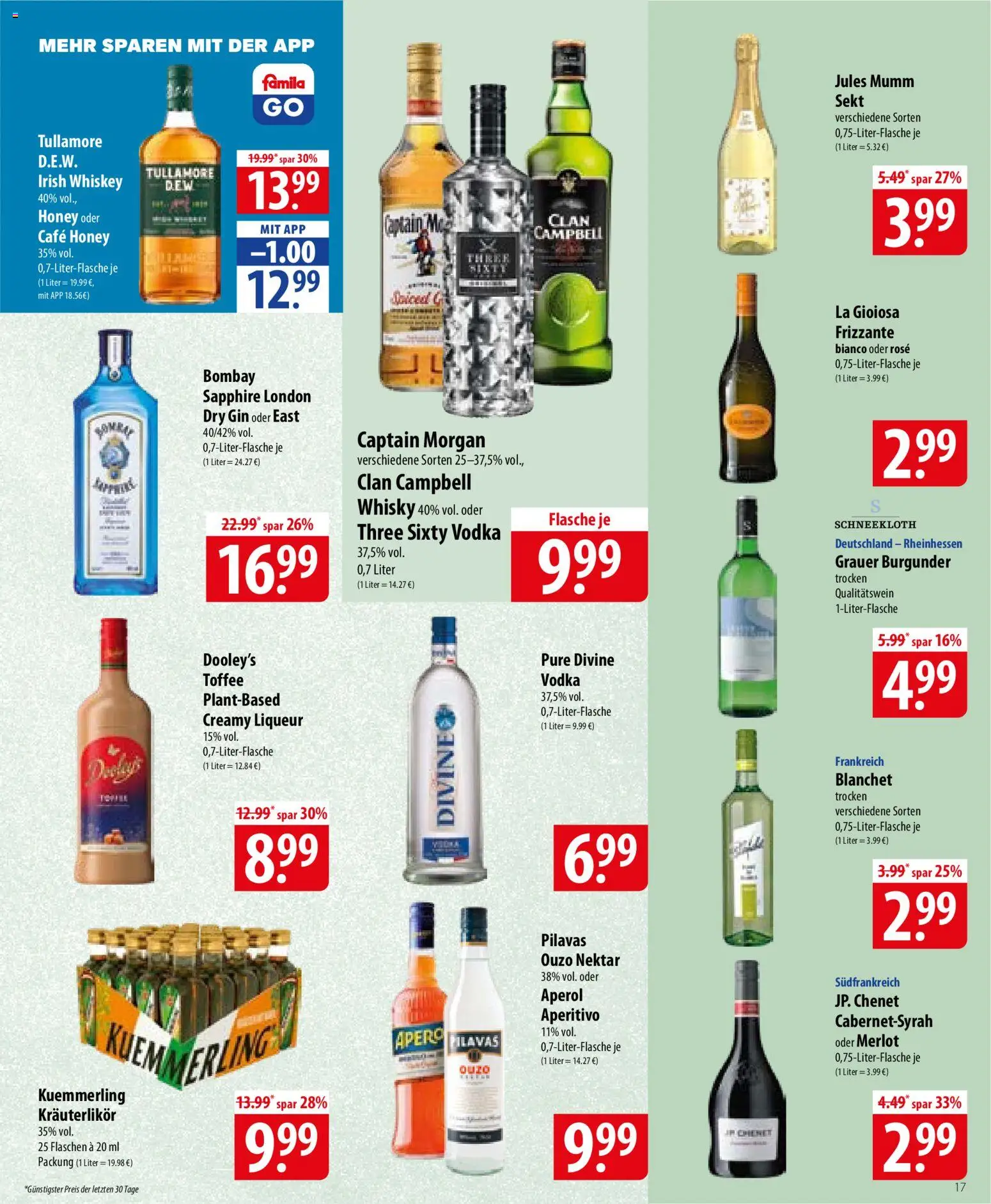 Famila Prospekt 	 – gültig ab 26.05.2026 | Seite: 17 | Produkte: Sekt, Merlot, Kuemmerling, Aperol