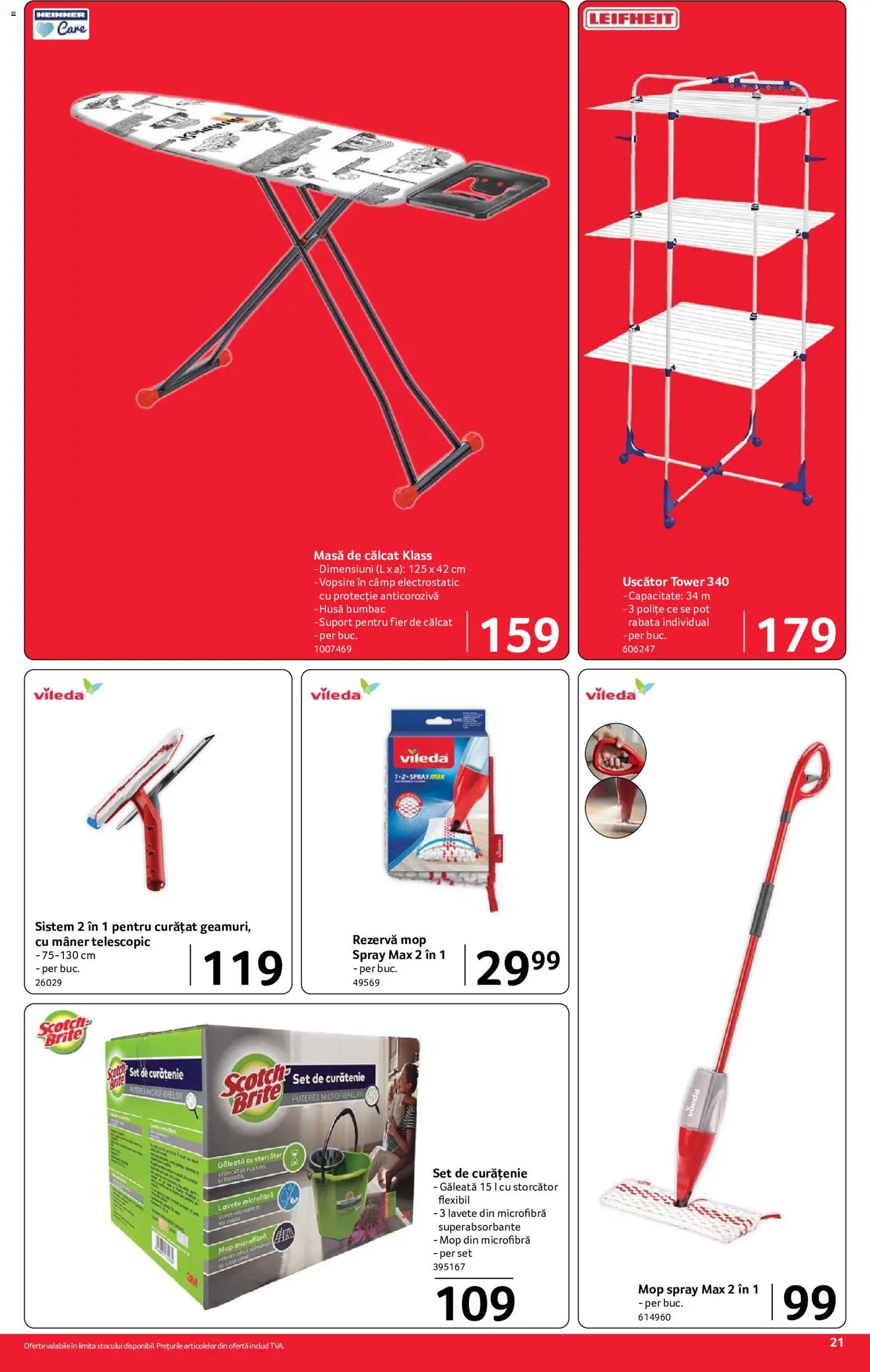 Noul catalog Selgros – valabil de la 07.08.2026 | Pagină: 21 | Produse: Uscător, Storcător, Mâner, Lavete
