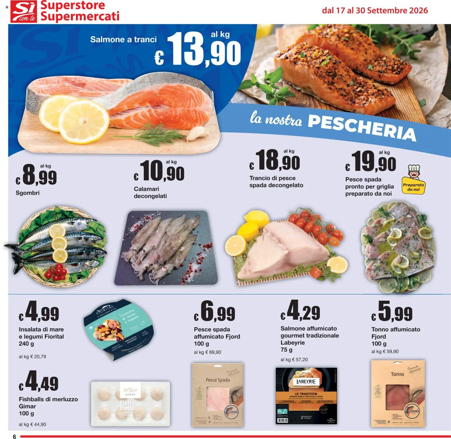 Volantino Sì con Te del 17/09/2026 | Pagina: 6 | Prodotti: Salmone, Pesce, Merluzzo, Tonno