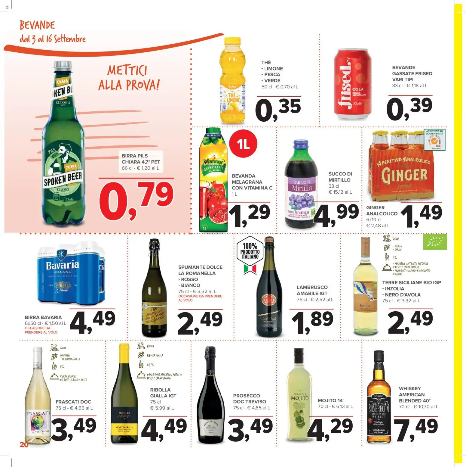 Volantino Todis del 03/09/2026 | Pagina: 20 | Prodotti: Pesce, Prosecco, Spumante, Sugo
