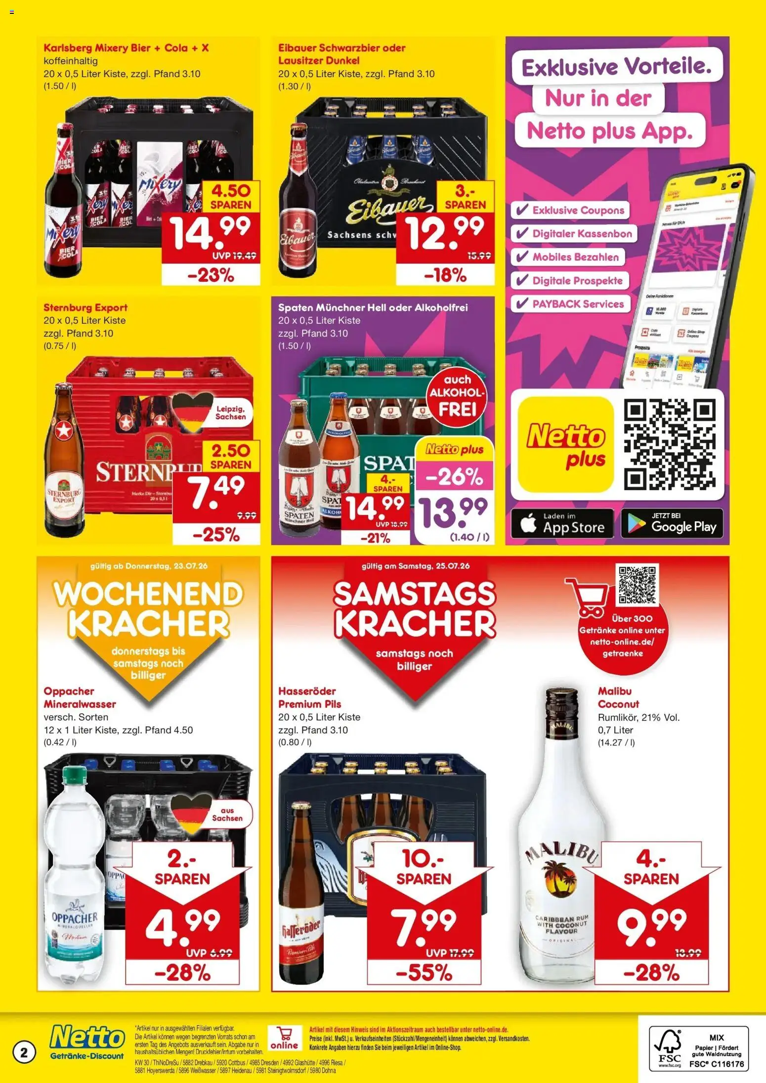 Netto Marken-Discount Prospekt Hoyerswerda – gültig ab 20.07.2026 | Seite: 2 | Produkte: Bier, Rum, Pils, Hasseröder