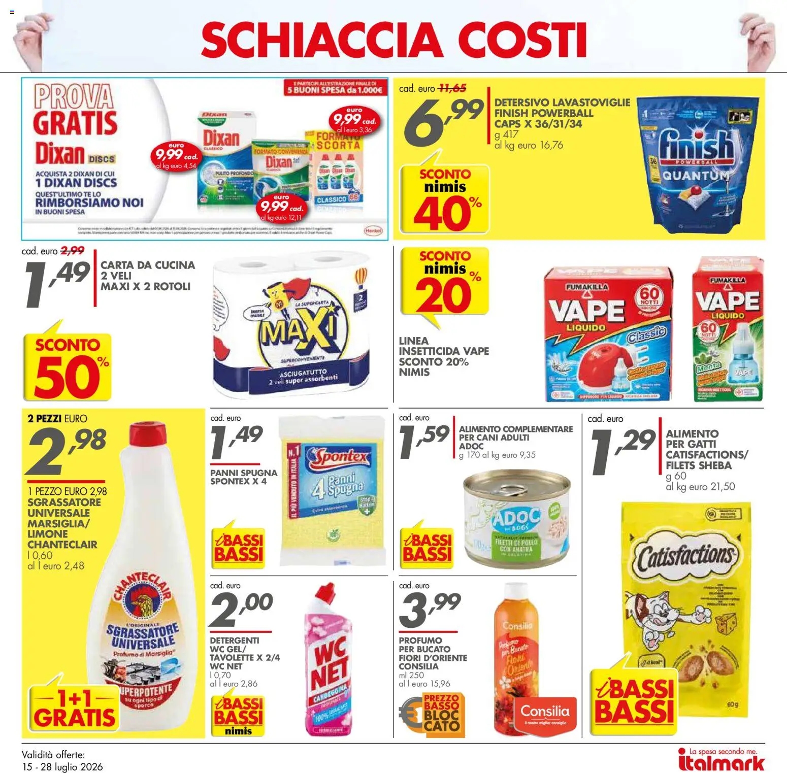 Volantino Italmark del 15/07/2026 | Pagina: 18 | Prodotti: Spugna, Pollo, Asciugatutto, WC