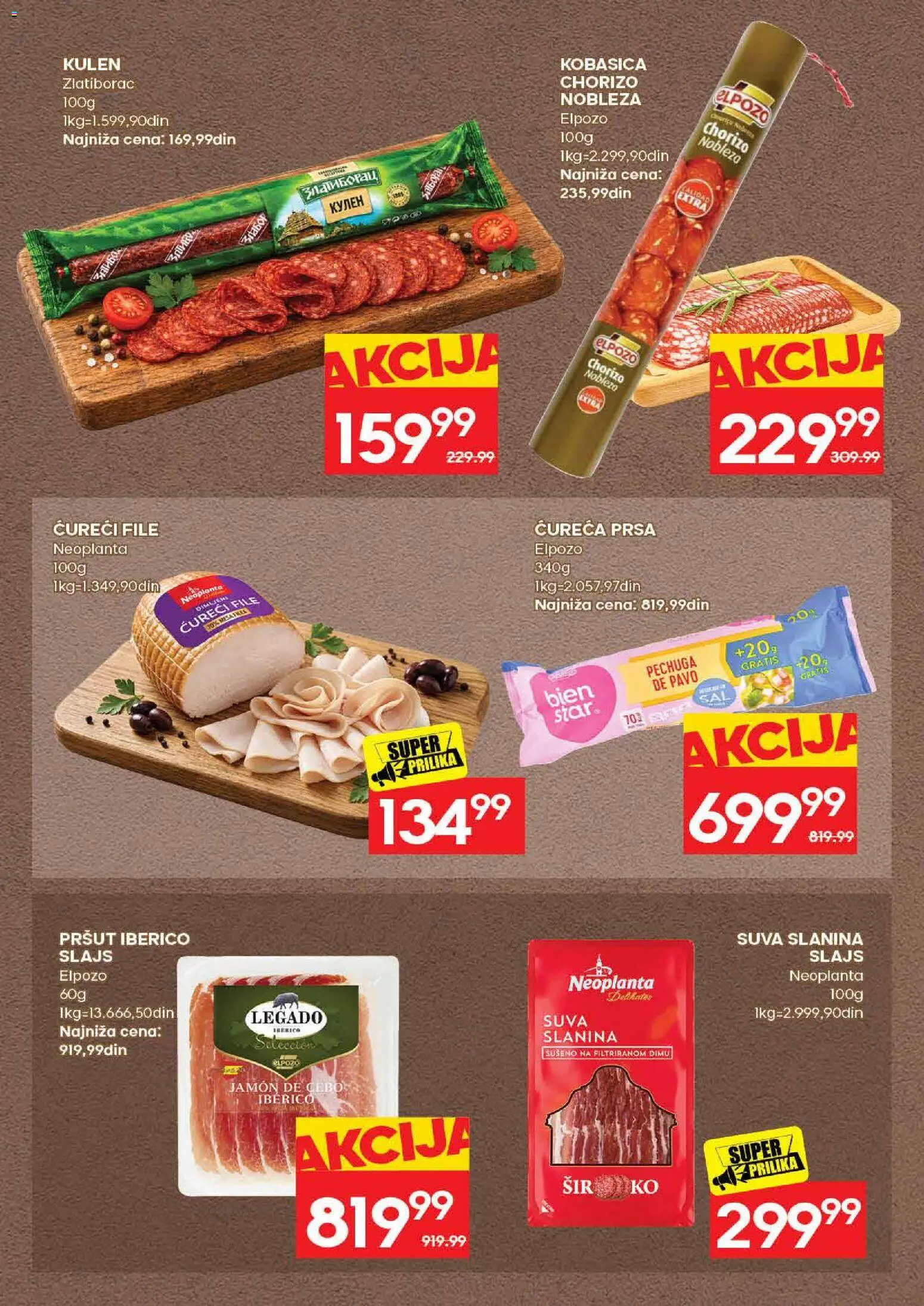 Mercator katalog - važi od 26.10.2026 | Strana: 14 | Proizvode: Suva slanina, Ćureći file, Slanina, Kobasica
