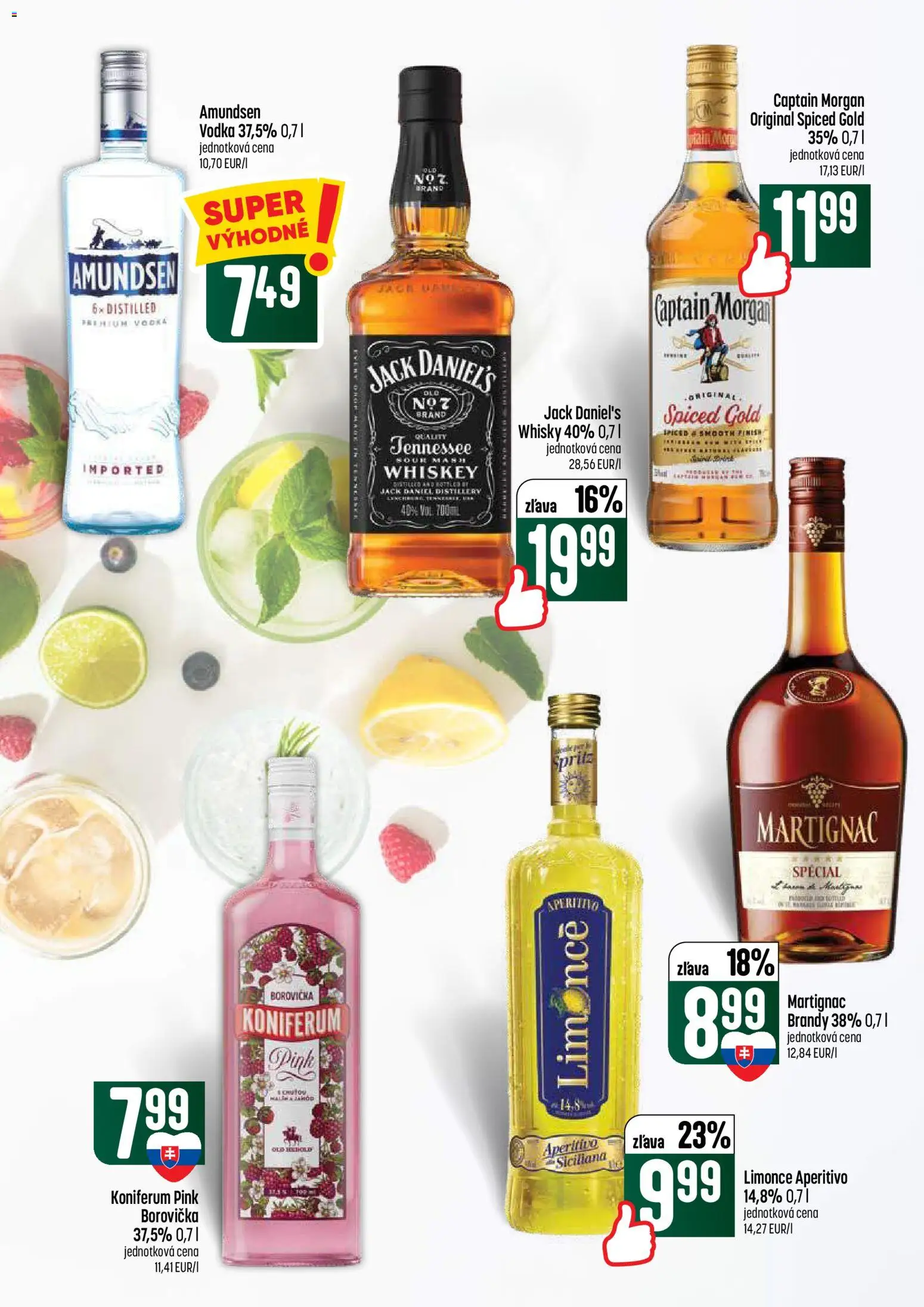 Nové COOP Jednota akcie – leták je platný od 02.07.2026 | Strana: 49 | Produkty: Borovička, Koniferum, Brandy, Jack Daniel's
