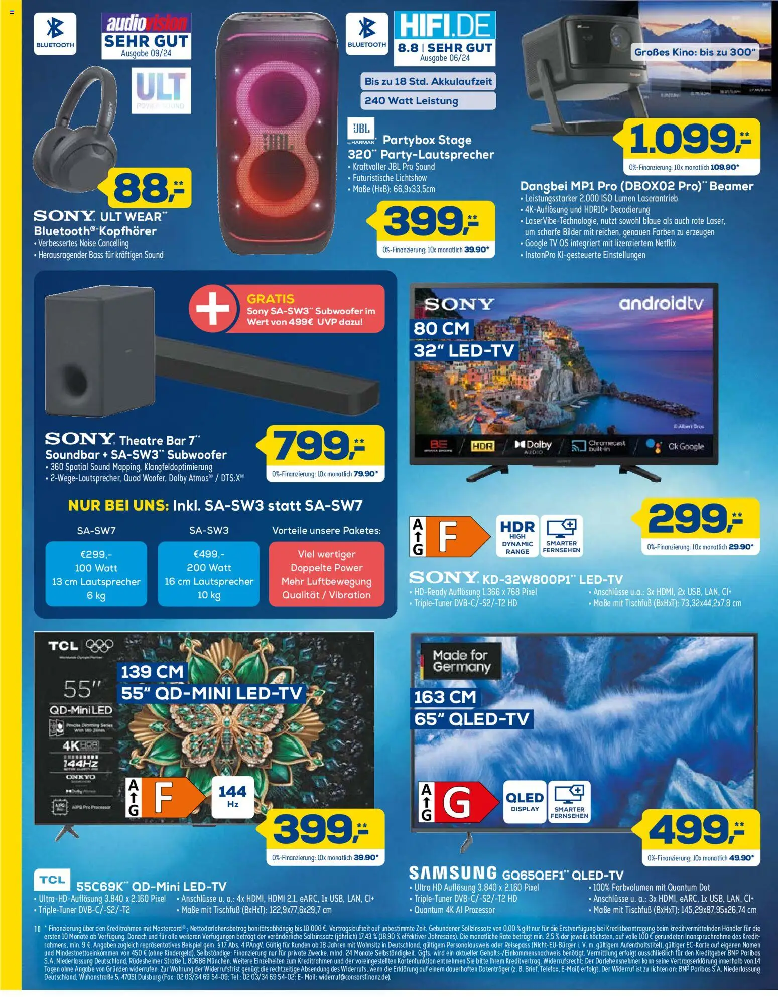 Euronics  Aktueller Prospekt – gültig ab 05.09.2026 | Seite: 10 | Produkte: Lautsprecher, Fernsehen, TV, Beamer