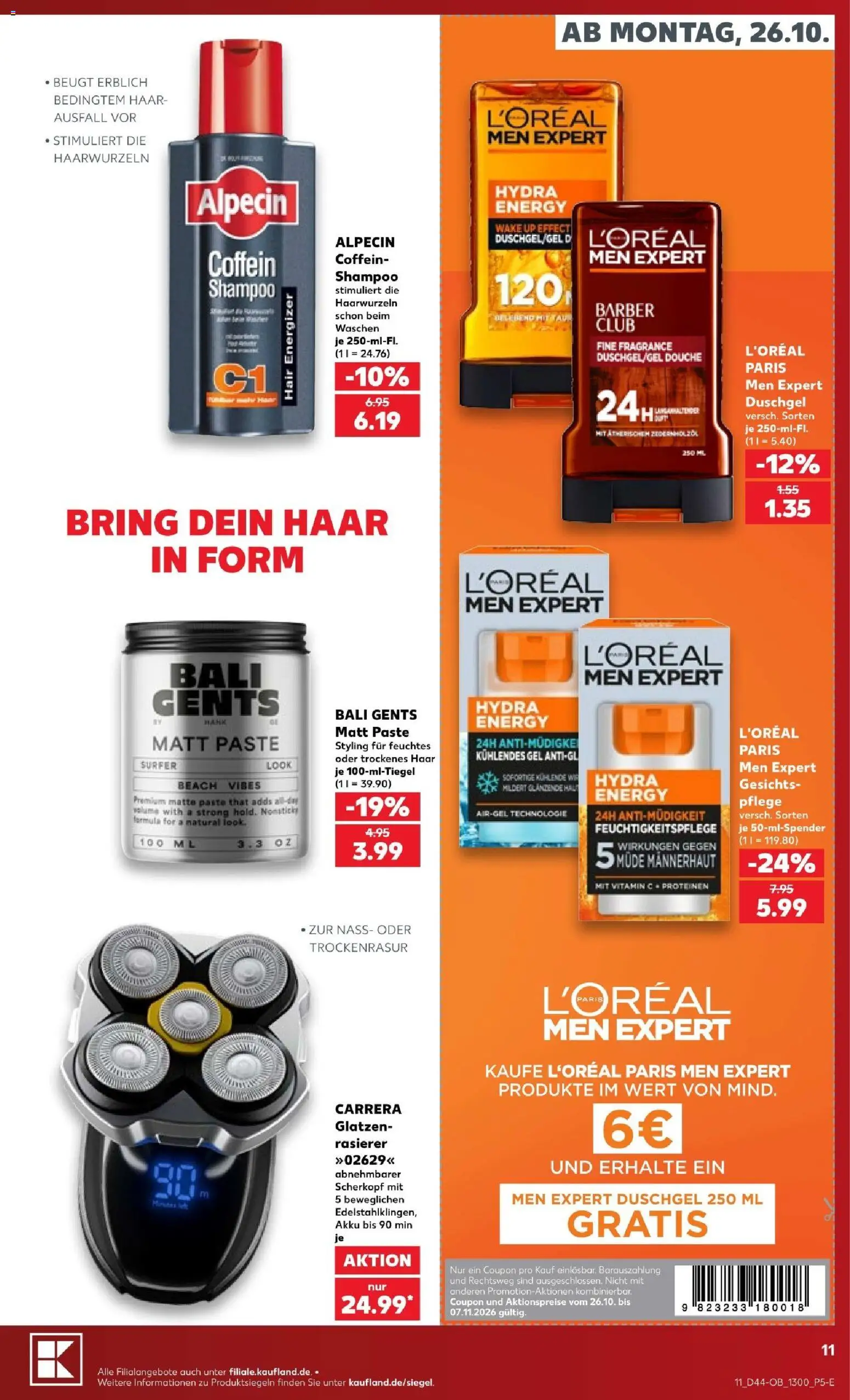 Kaufland Prospekt Völklingen – gültig ab 26.10.2026 | Seite: 11 | Produkte: Rasierer, Energy, Shampoo, Duschgel