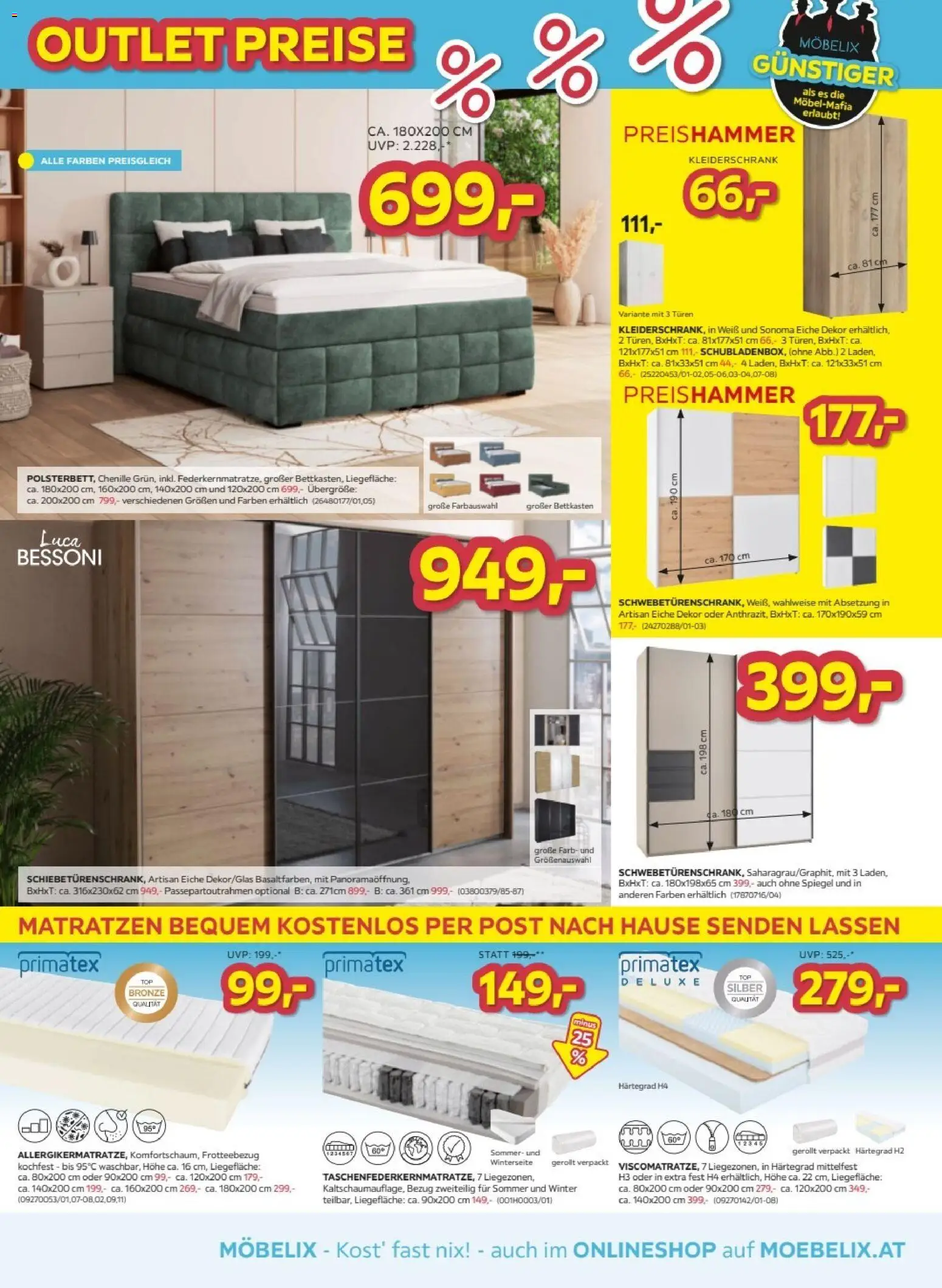 Möbelix Postenweise Outlet Preise gültig ab 07.07.2026 | Seite: 3 | Produkte: Kleiderschrank, Spiegel