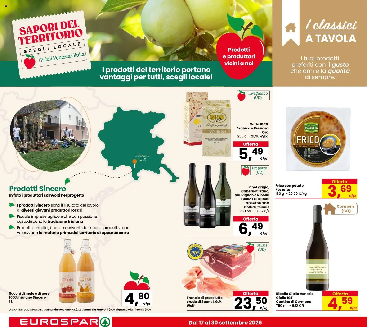 Volantino Eurospar del 17/09/2026 | Pagina: 12 | Prodotti: Succo, Pere, Succo di mela, Pera