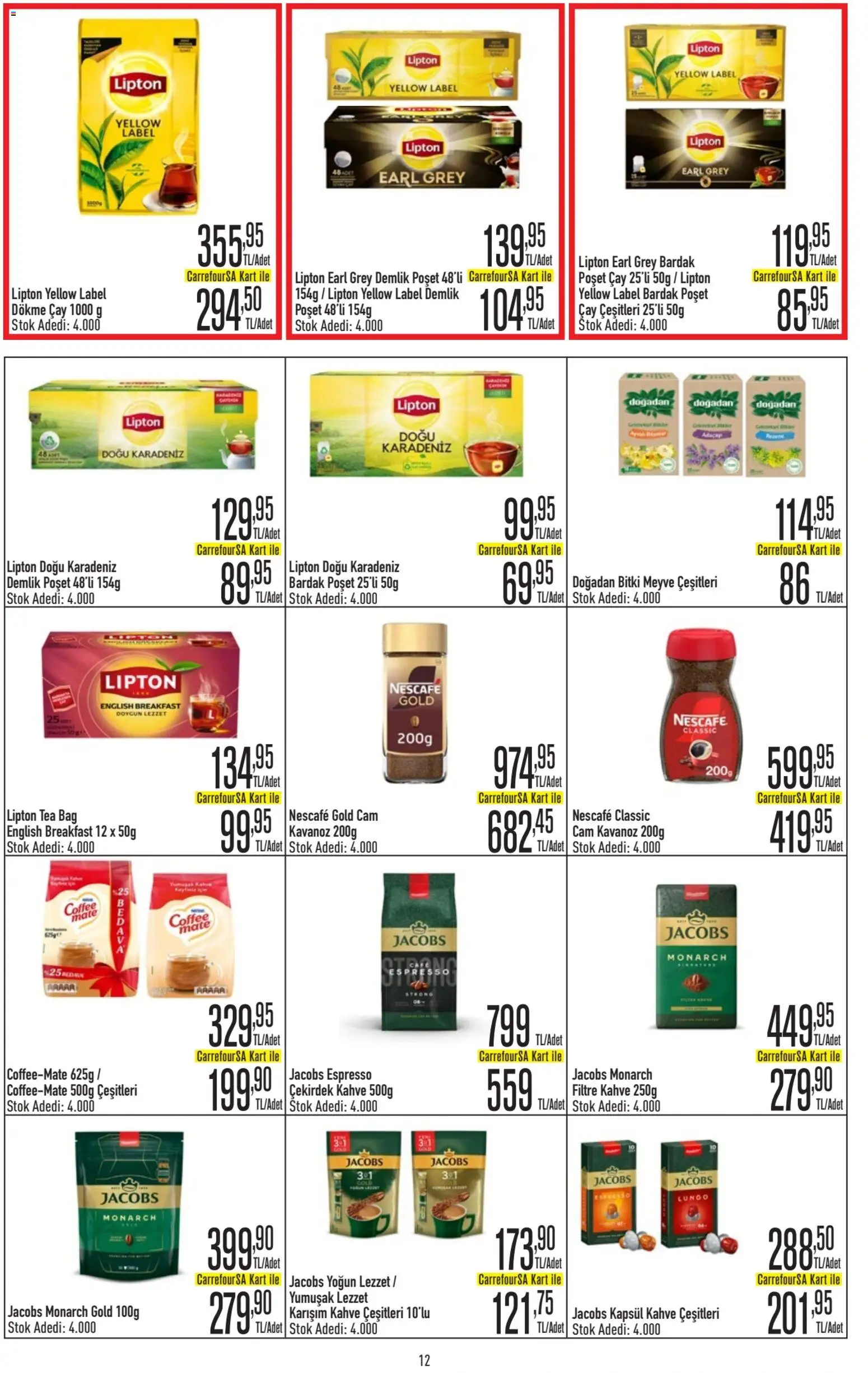 CarrefourSA Katalog - 09 Temmuz 2026 tarihinden itibaren geçerlidir | Sayfa: 12 | Ürünler: Kahve, Meyve, Zselatin, Demlik