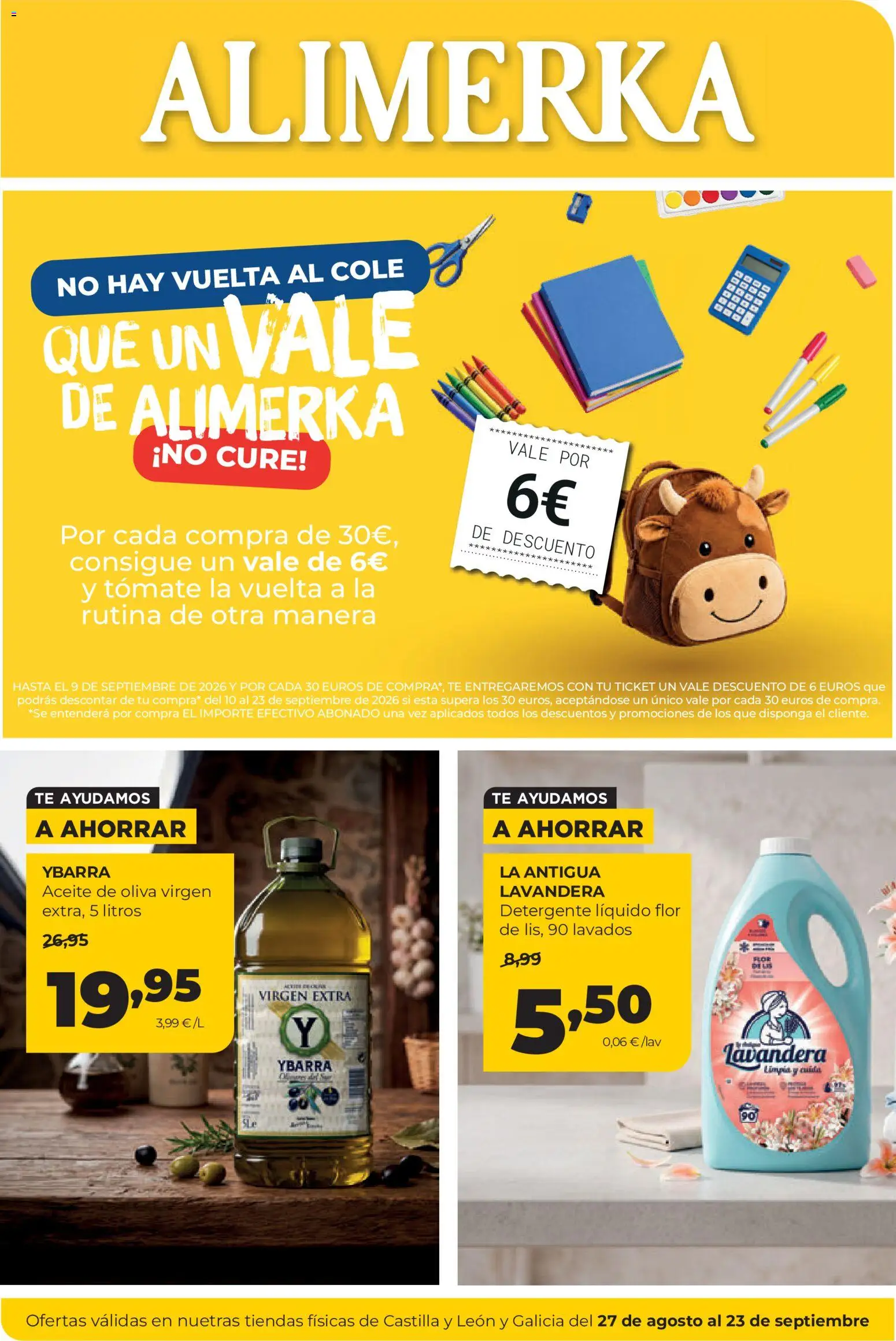 Alimerka folleto Castilla y León │ válido desde el 27/08/2026 | Página: 1 | Productos: Detergente, Aceite, Tomate, Aceite de oliva