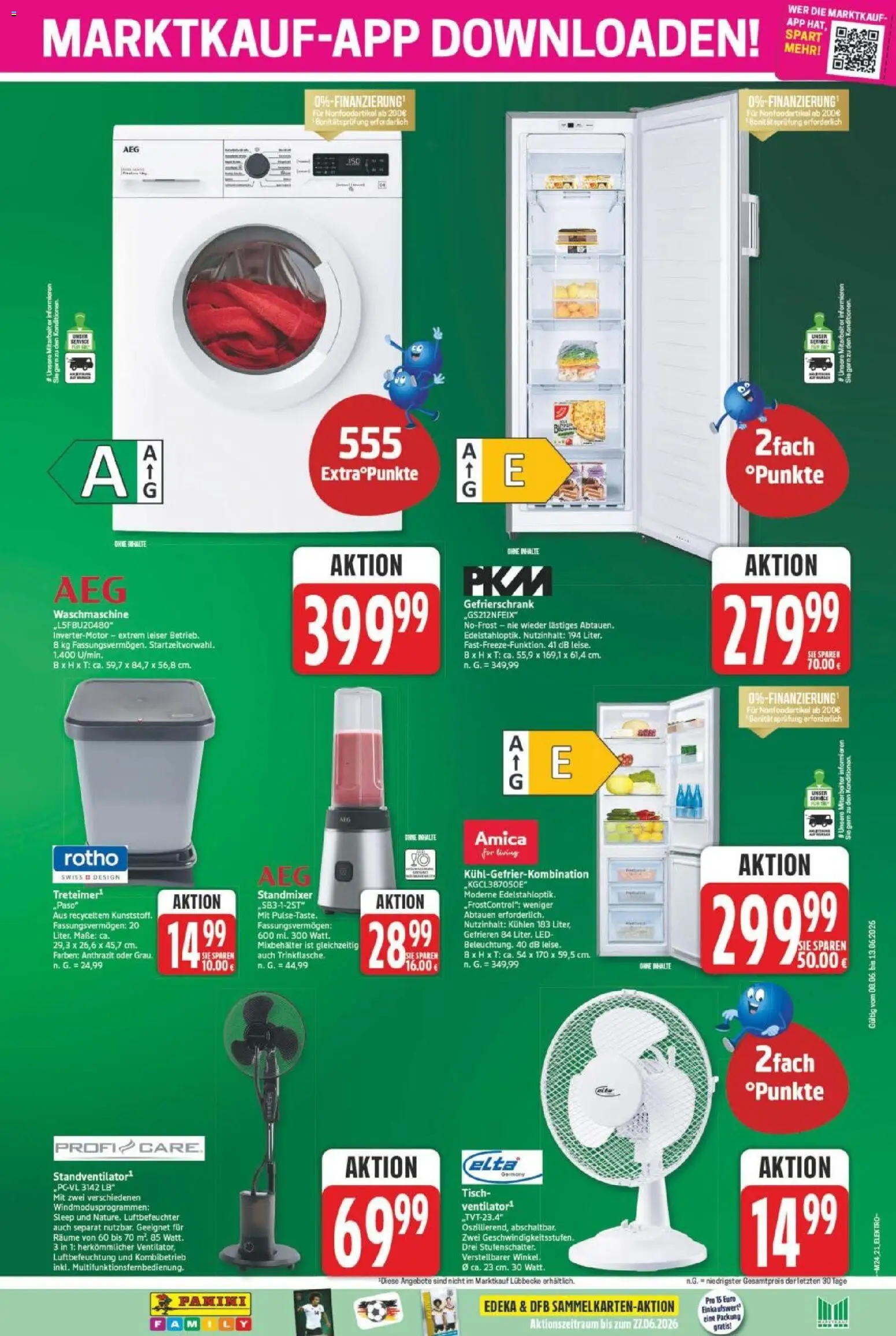Marktkauf Prospekt – gültig ab 08.06.2026 | Seite: 21 | Produkte: Gefrierschrank, Tisch, Waschmaschine, Kühlgefrierkombination