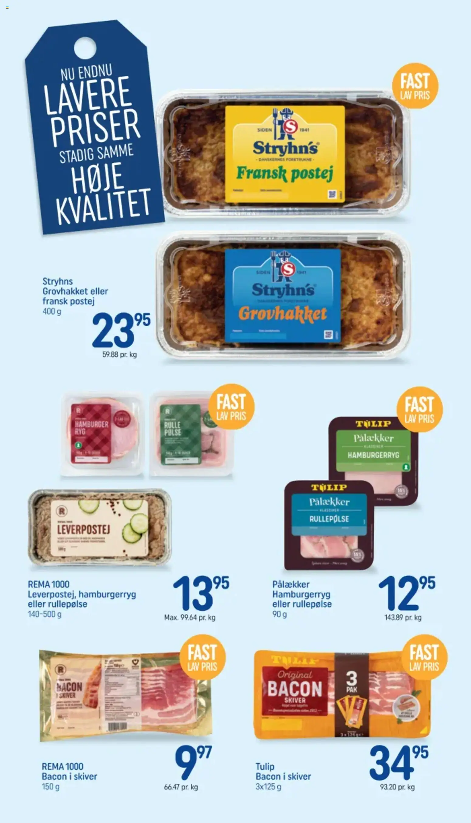 Rema 1000 tilbudsavis – gyldig fra 13.05.2026 | Side: 10 | Produkter: Rullepølse, Leverpostej, Bacon, Hamburgerryg