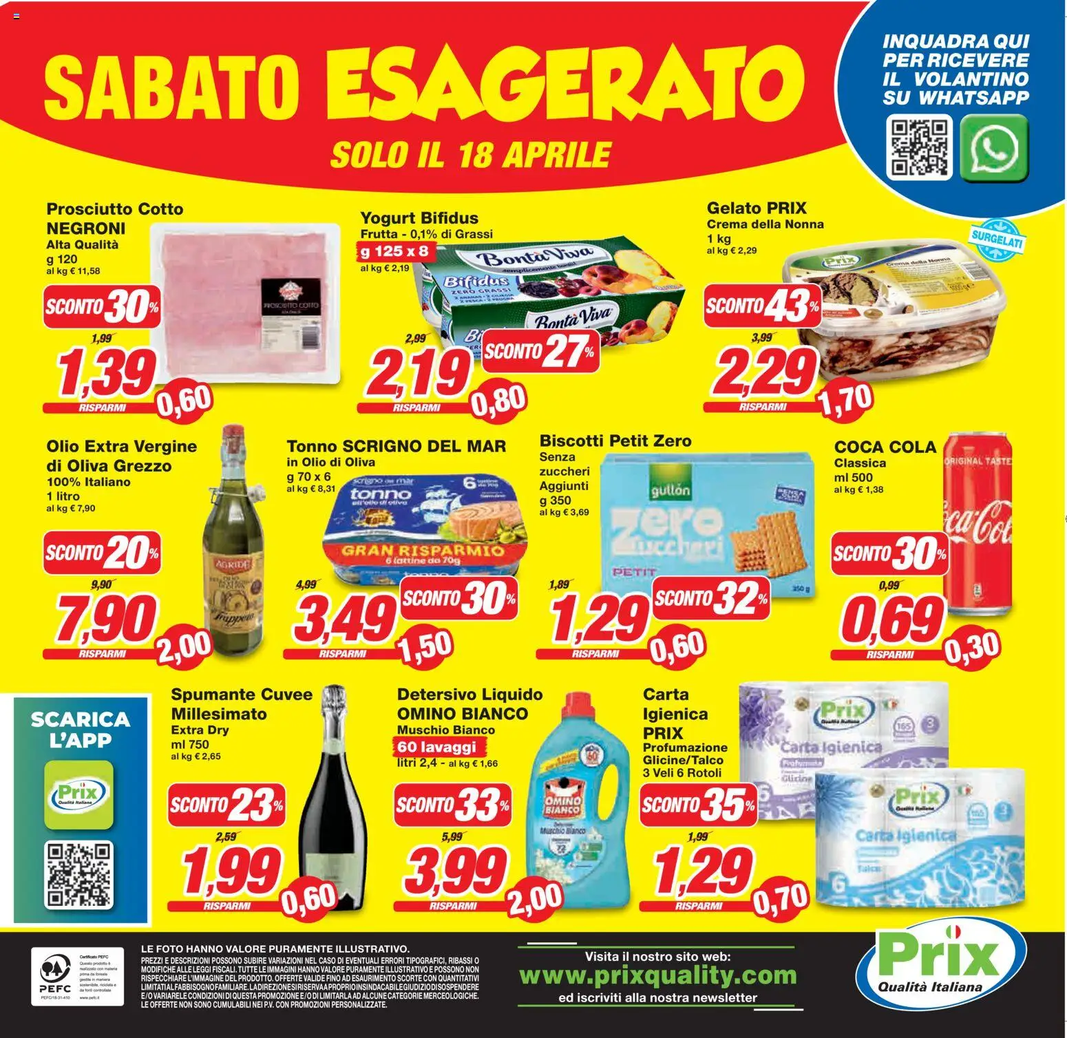 Volantino Prix del 10.04.2026 | Pagina: 25 | Prodotti: Prosciutto Cotto, Biscotti, Gelato, Frutta