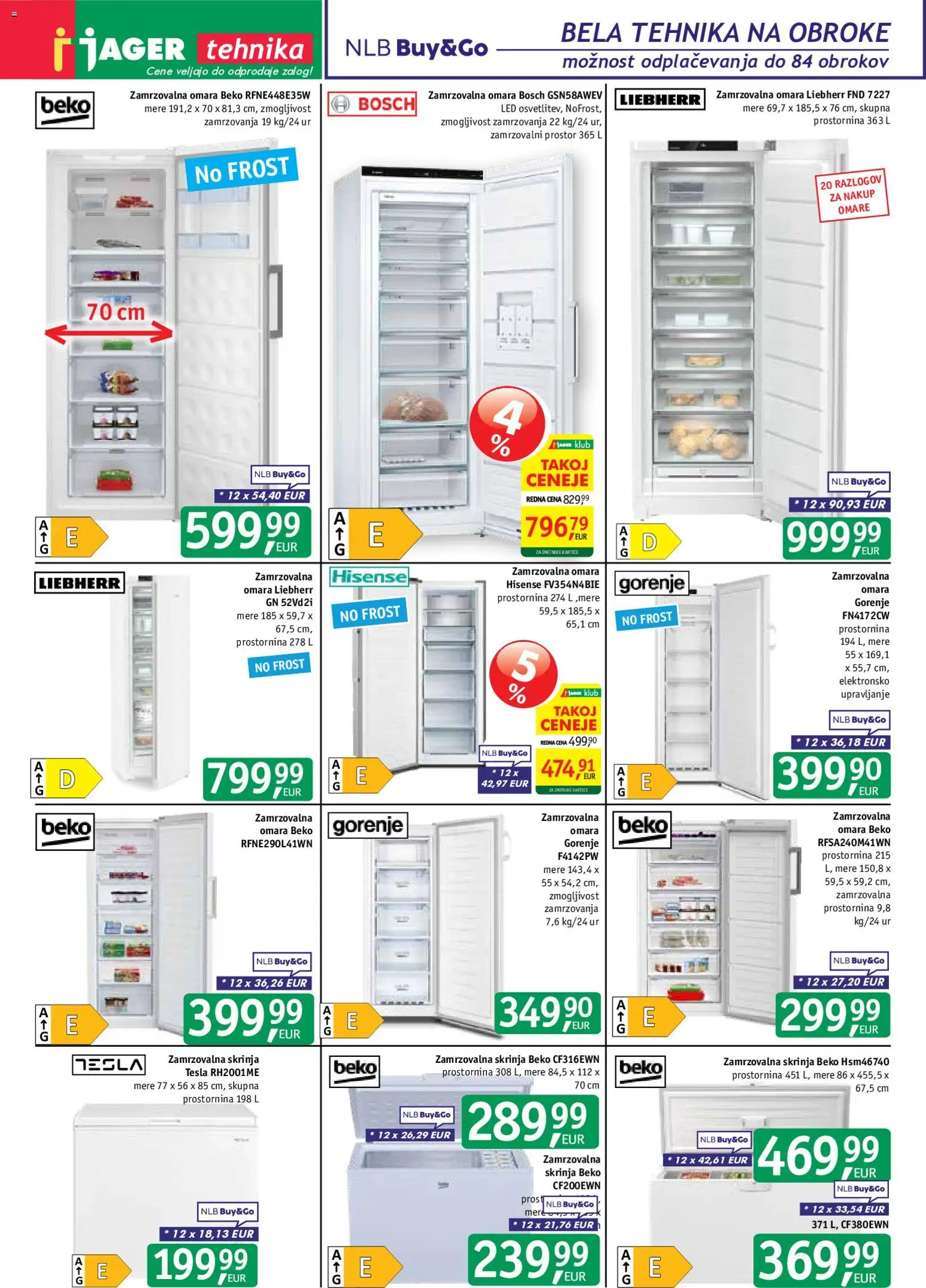 Novi Jager katalog ponudbe – veljaven od 02.09.2026 | Stran: 12 | Izdelki: Omara, Zamrzovalna omara