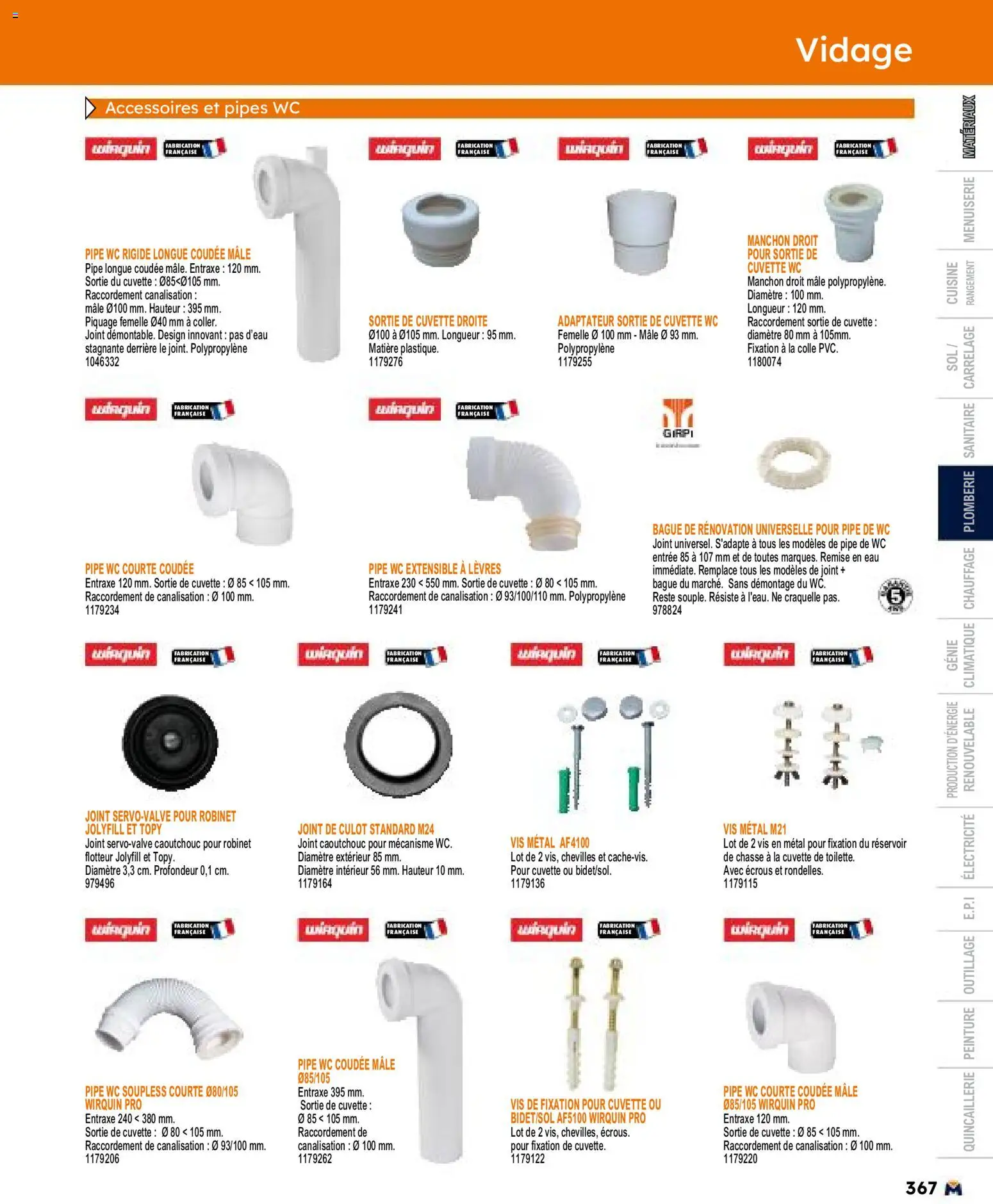 {H1} | Page: 367 | Produits: Adaptateur, Robinet, Bague, Colle