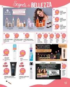 Anteprima del volantino Galassia volantino Bellezza valido a partire dal 23.04.2026 | Pagina: 13 | Prodotti: Shampoo, Lacca, Pasta, Elastici