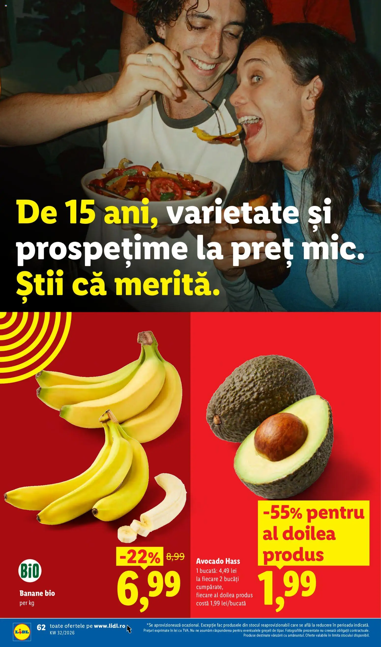 Noul catalog Lidl – valabil de la 03.08.2026 | Pagină: 60 | Produse: Bio, Banane, Avocado