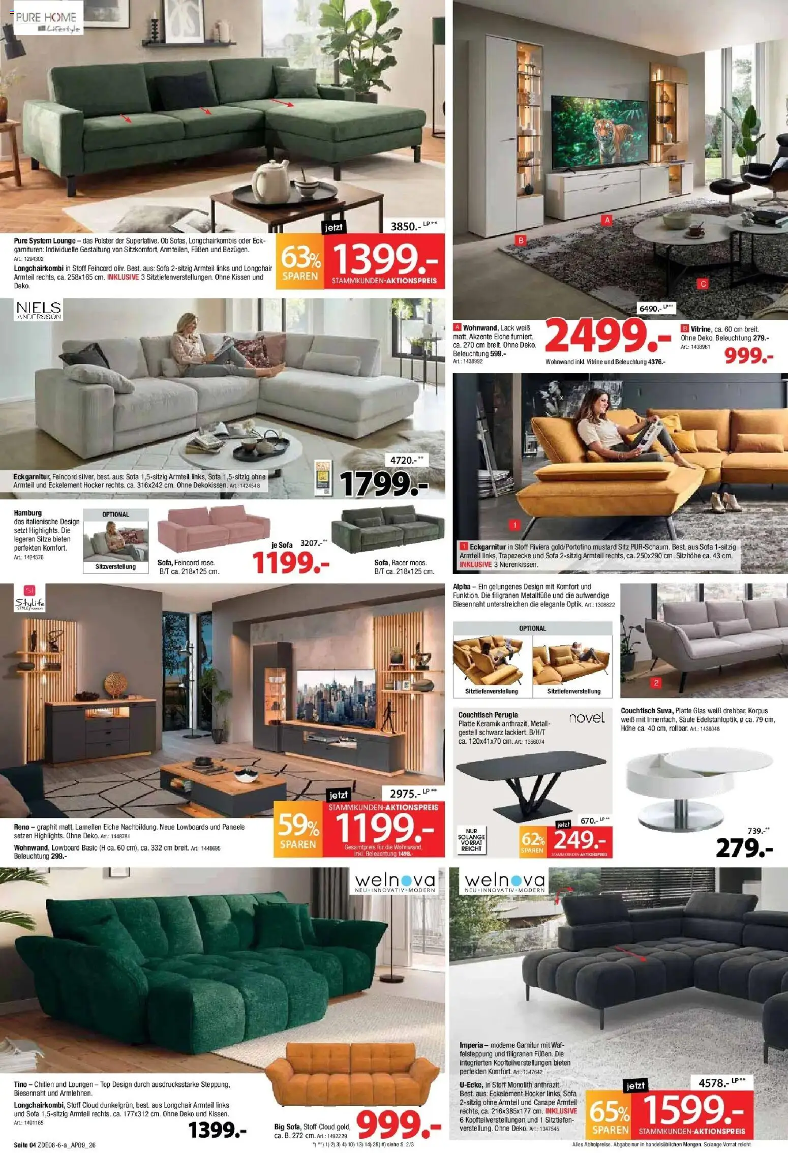 Zurbrüggen Bonus Sonder-Tage – gültig ab 22.08.2026 | Seite: 4 | Produkte: Top, Lowboard, Vitrine, Couchtisch
