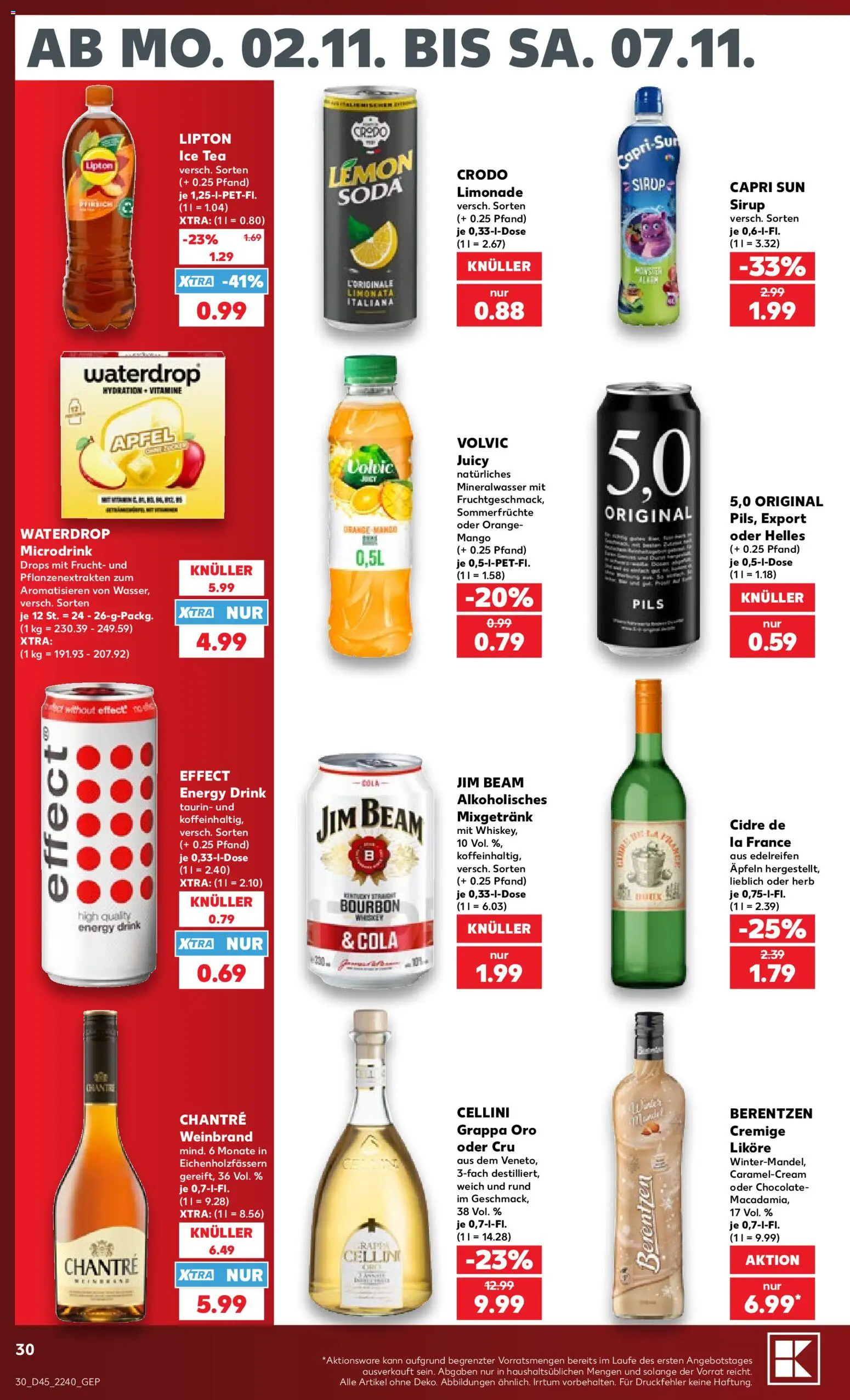 Kaufland Německo leták od 02.11.2026 | Strana: 30 | Produkty: Mango, Monster, Bourbon, Grappa