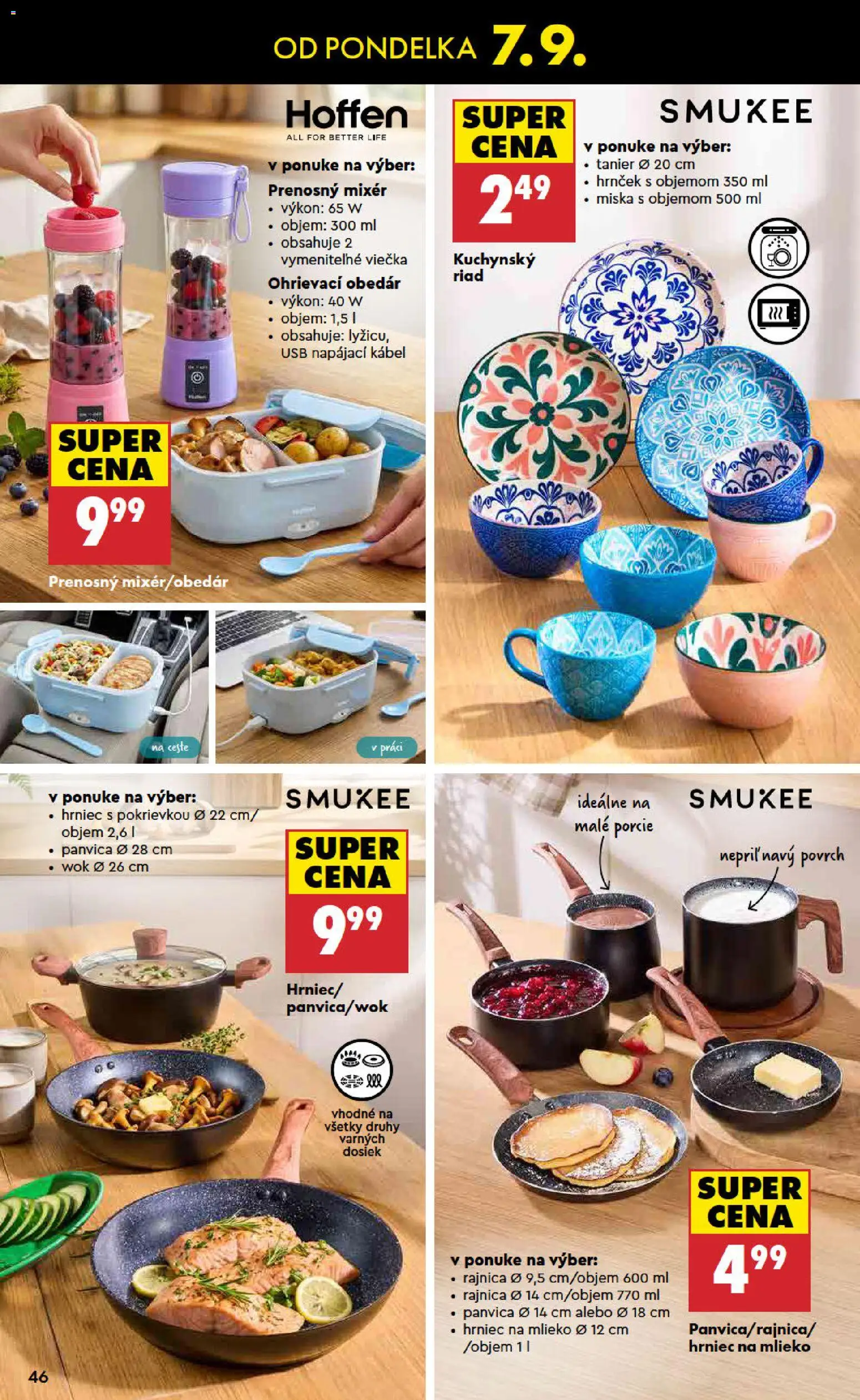 Nové Biedronka akcie – leták je platný od 03.09.2026 | Strana: 46 | Produkty: Mixér, Kábel, USB