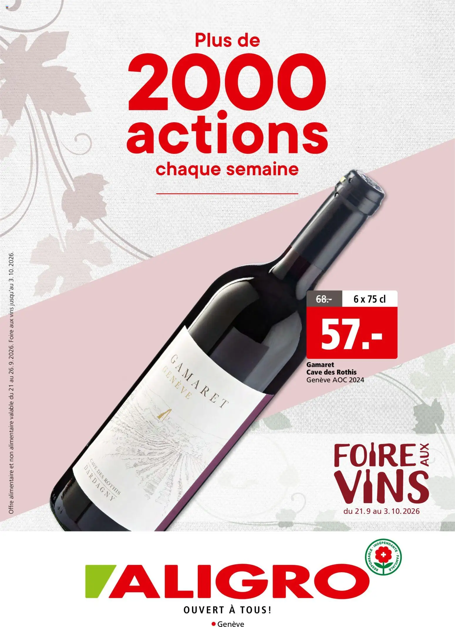 Aligro aktionen Foire aux vins Genf – gültig ab 21.09.2026 | Seite: 1