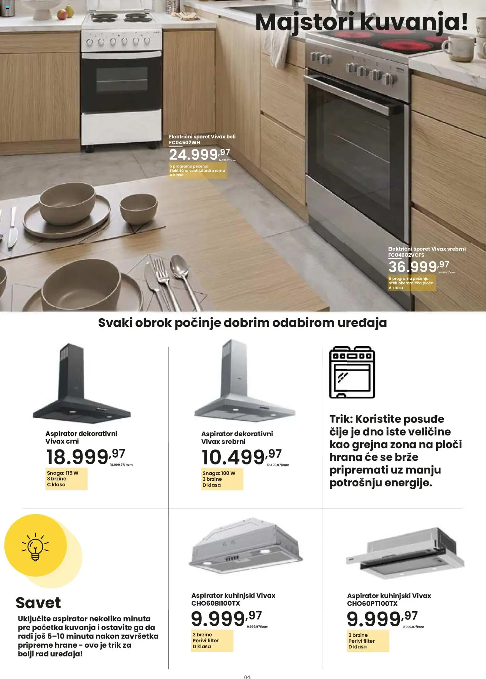 PerSu katalog - važi od 30.07.2026 | Strana: 4 | Proizvode: Električni šporet, Posuđe, Šporet, Aspirator