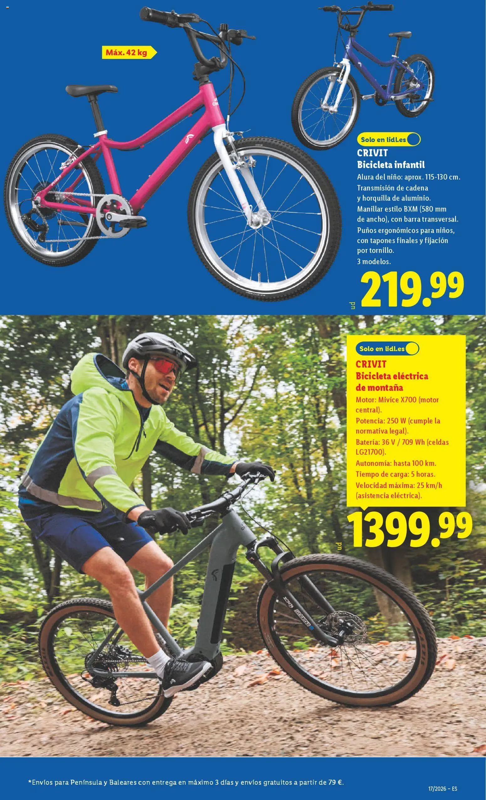 Lidl Canarias │ válido desde el 20.04.2026 | Página: 5 | Productos: Horquilla, Bicicleta, Bicicleta eléctrica, Batería