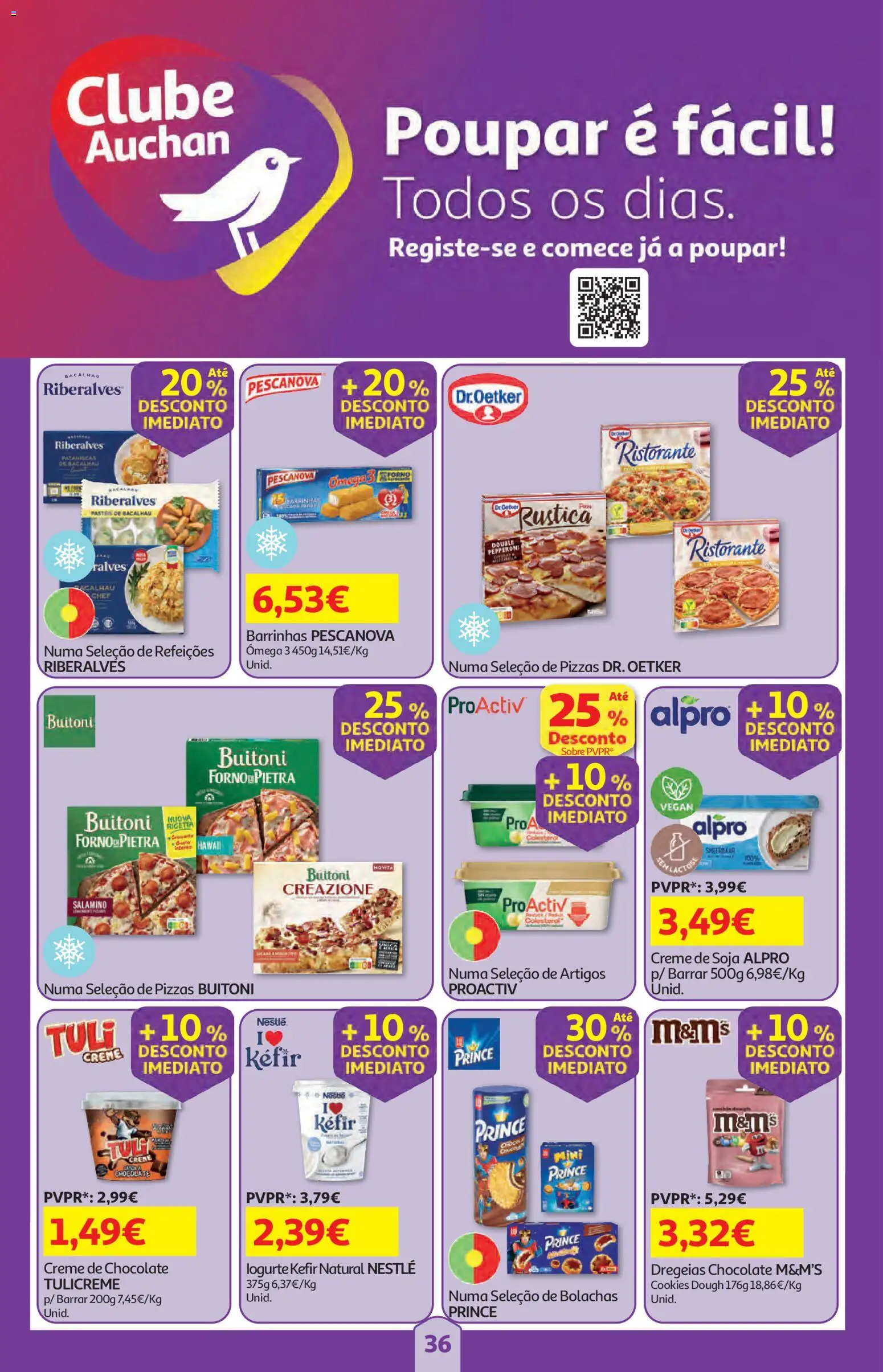 Auchan folheto │ válido de 02/07/2026 | Página: 36 | Produtos: Soja, Forno, Ômega 3, Bolachas
