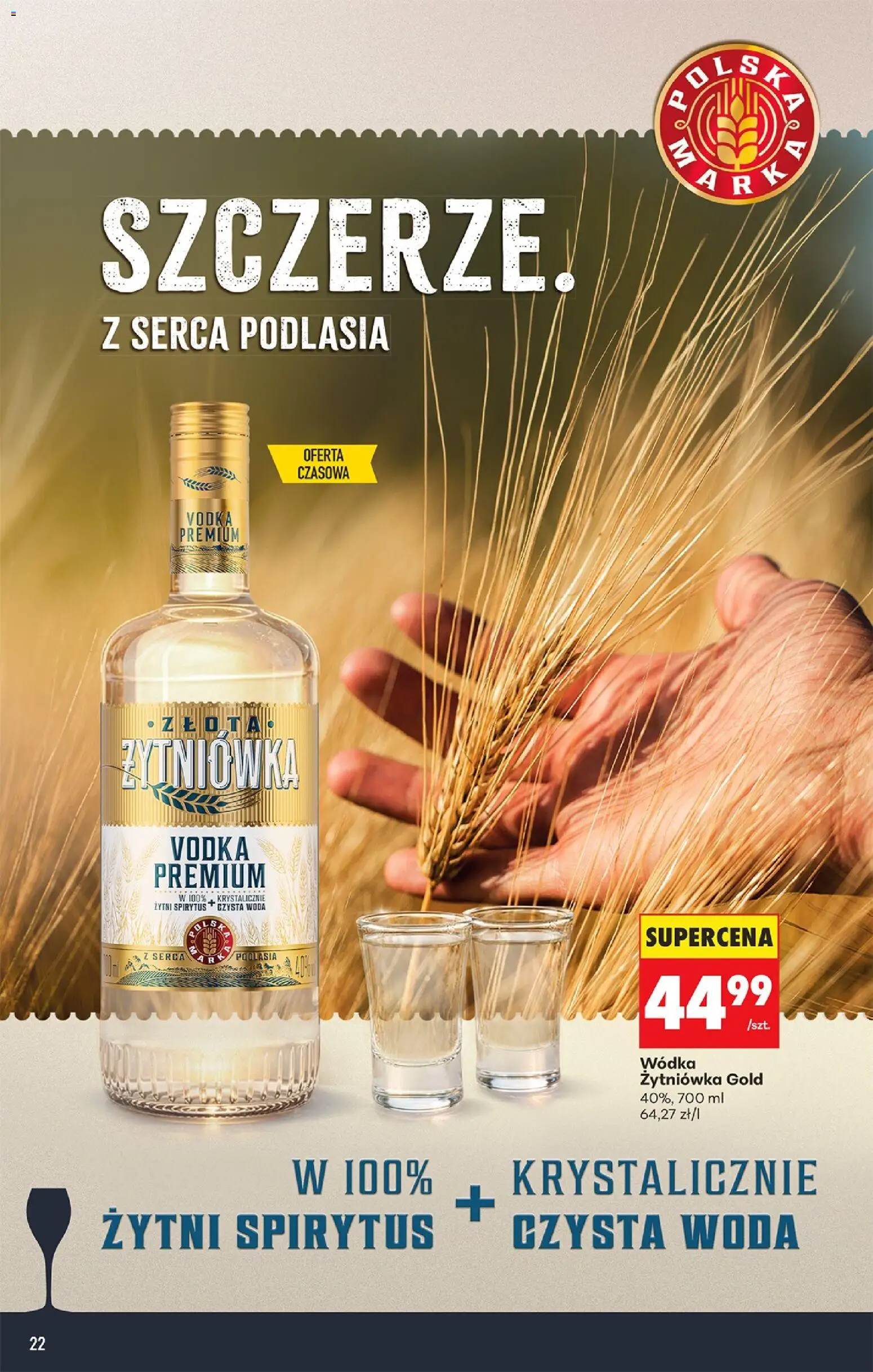 Biedronka gazetka - Czas na toast od 29.06.2026 | Strona: 22 | Produkty: Vodka, Wódka, Woda