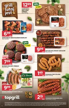 Pogląd oferty "Stokrotka gazetka" - ważna od 18.06.2026 | Strona: 14 | Produkty: Kiełbasa, Burger wołowy, Karkówka, Grill