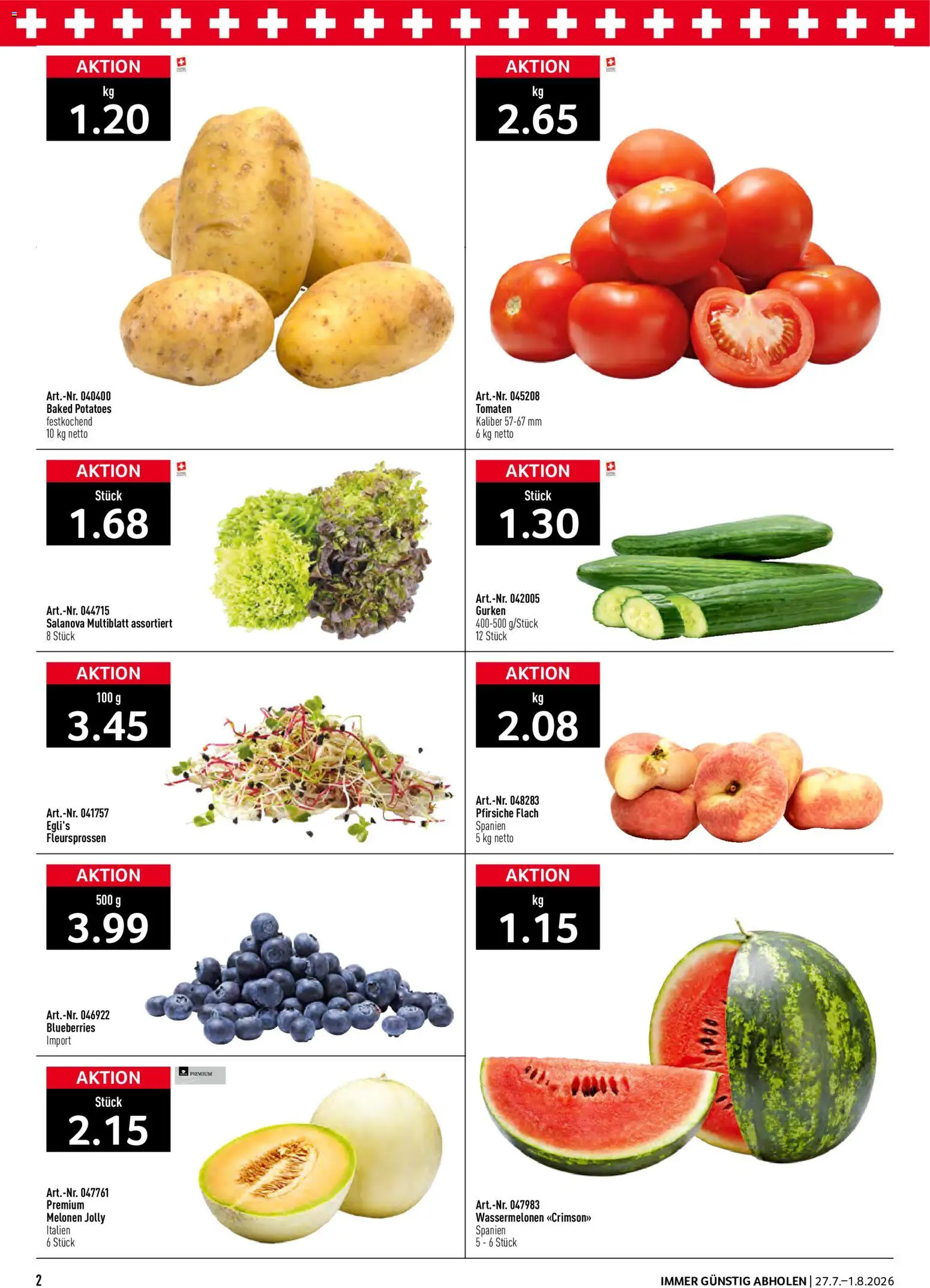 Prodega aktionen – gültig ab 27.07.2026 | Seite: 2 | Produkte: Tomaten, Gurken
