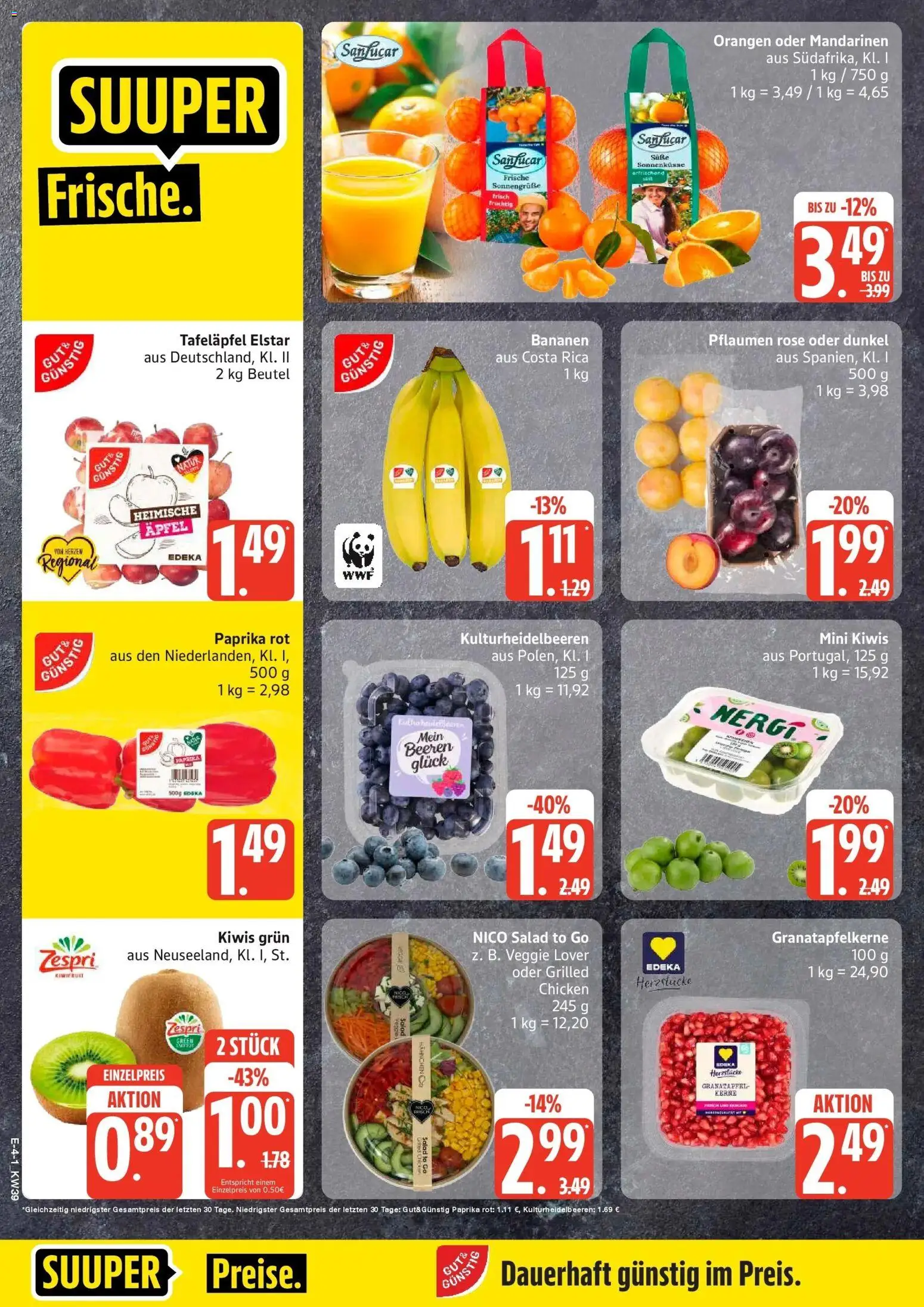 Edeka Prospekt Husum (ab 21.09.2026) » Angebote Online | Seite: 4 | Produkte: Pflaumen, Paprika rot, Äpfel, Paprika