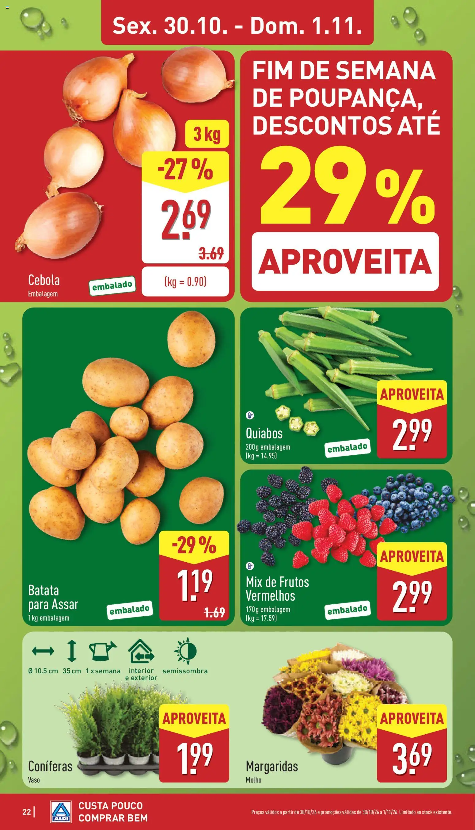 Aldi folheto │ válido de 26/10/2026 | Página: 22 | Produtos: Batata, Cebola, Vaso