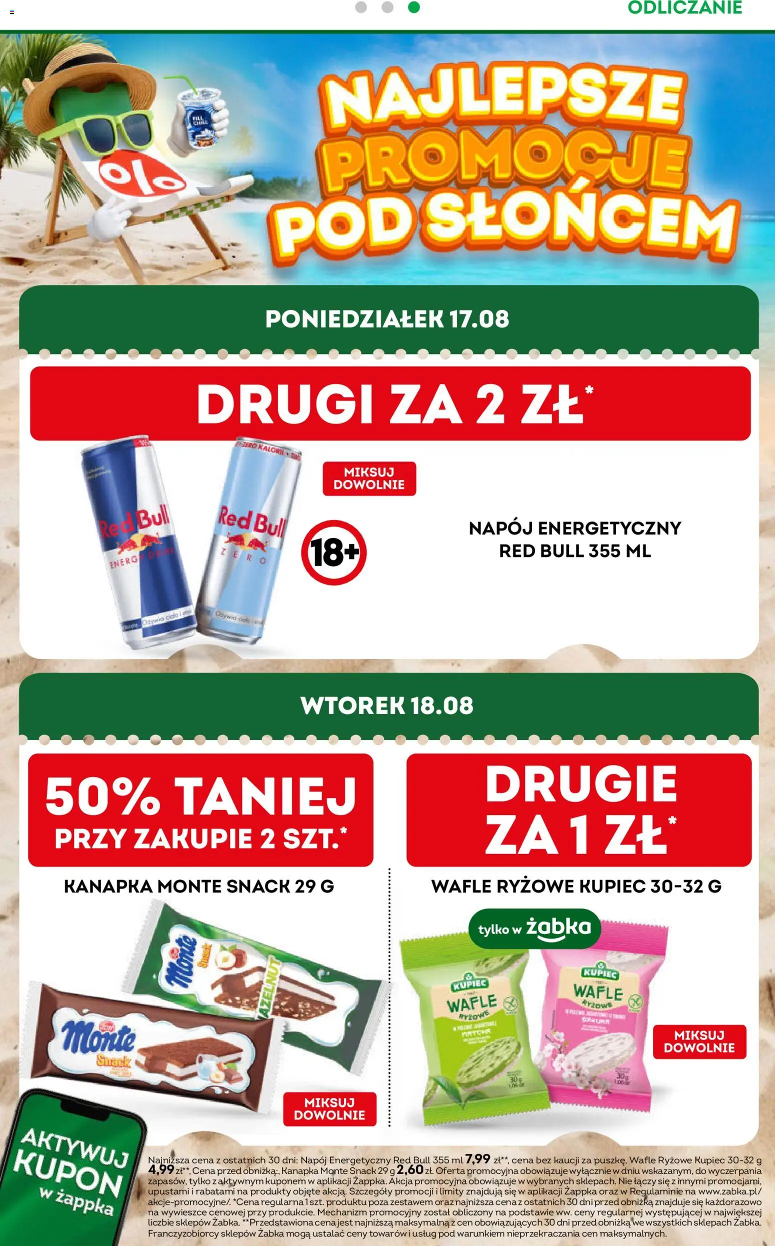 Żabka gazetka od 10.08.2026 | Strona: 4 | Produkty: Wafle, Red bull, Napój energetyczny, Wafle ryżowe