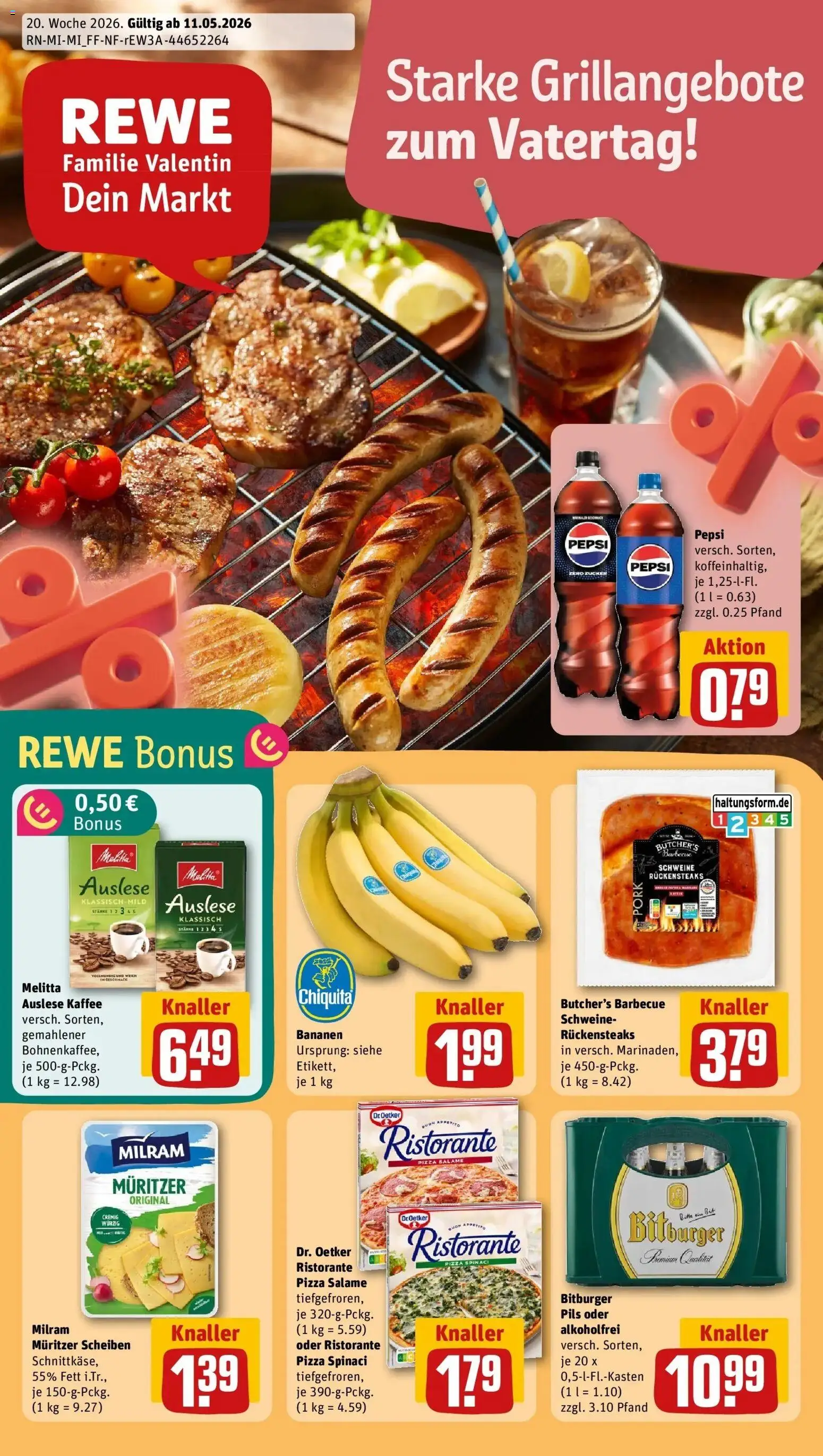 Rewe Prospekt Solms / Burgsolms	 – gültig ab 10.05.2026 | Seite: 1 | Produkte: Melitta, Pils, Zucker, Steak
