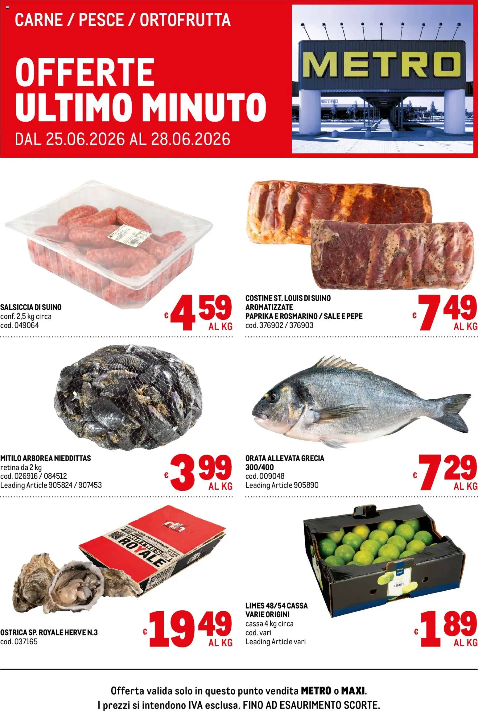 Volantino Metro del 25/06/2026 | Pagina: 1 | Prodotti: Rosmarino, Pesce, Orata, Sale