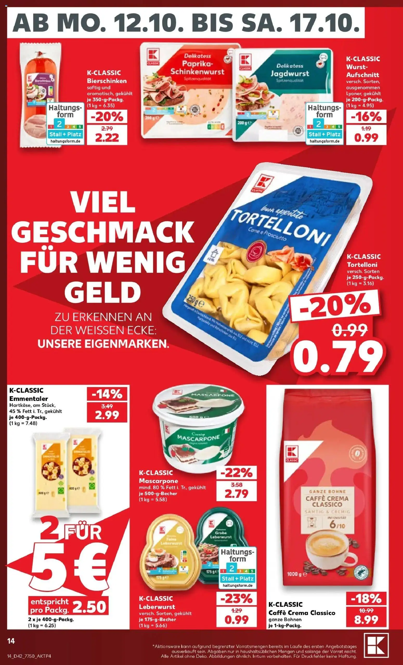 Prospekt Kaufland ab 12.10.2026 » Angebote Online zum Blättern | Seite: 18 | Produkte: Mascarpone, Paprika, Wurst