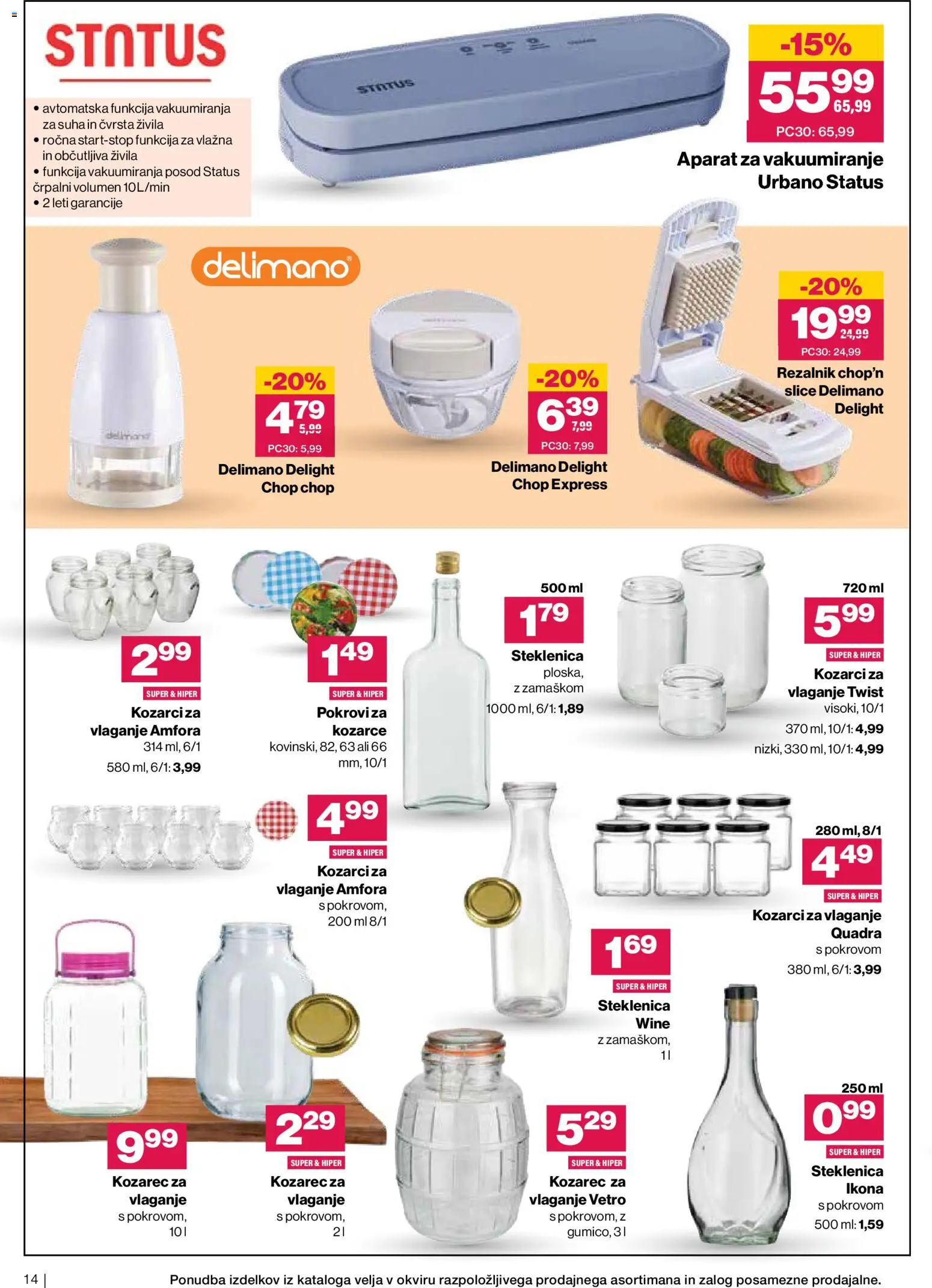 Novi Mercator katalog ponudbe – veljaven od 10.06.2026 | Stran: 14 | Izdelki: Steklenica, Rezalnik, Kozarec