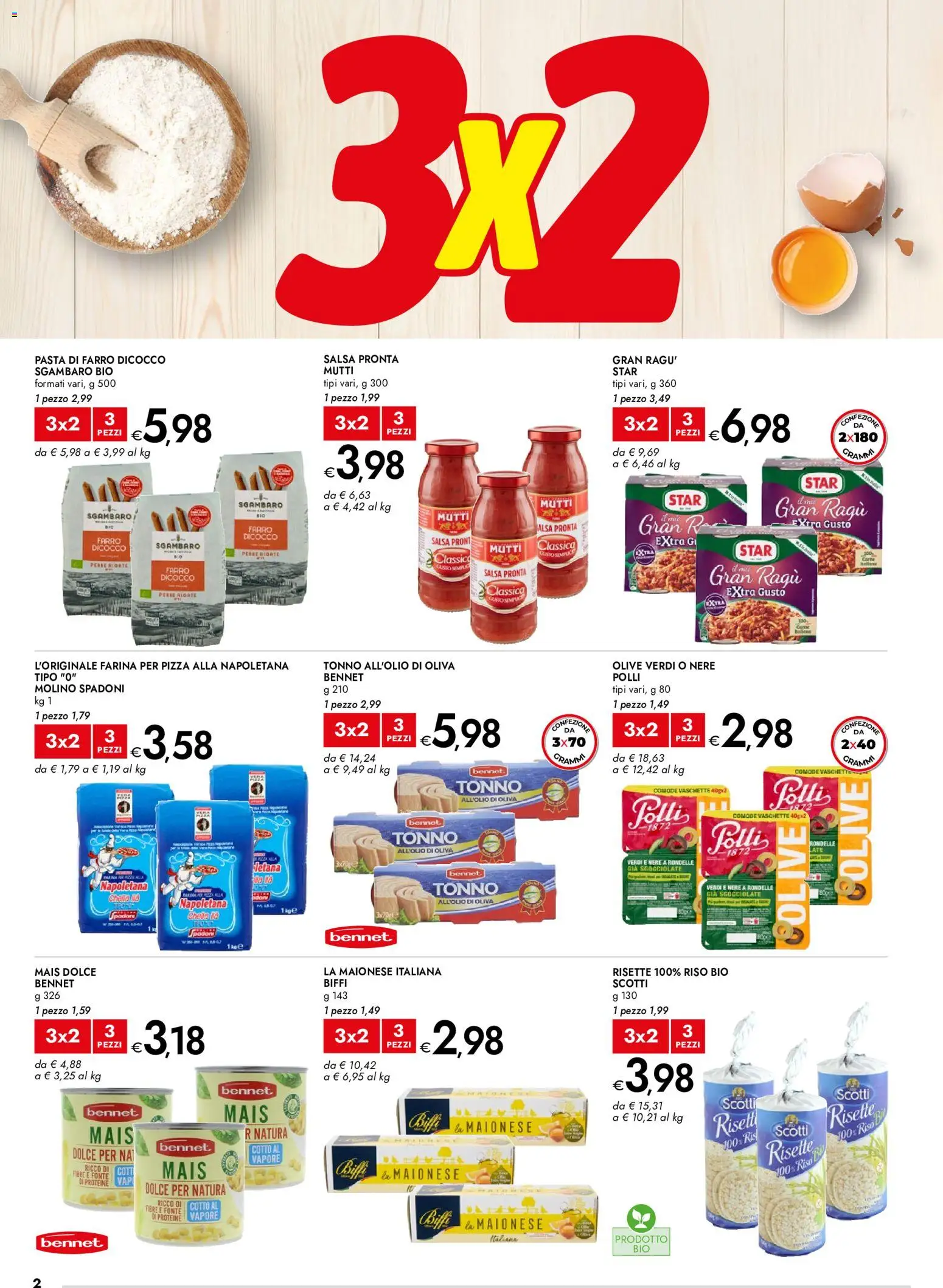 Volantino bennet del 28.05.2026 | Pagina: 2 | Prodotti: Pizza, Riso, Maionese, Salsa