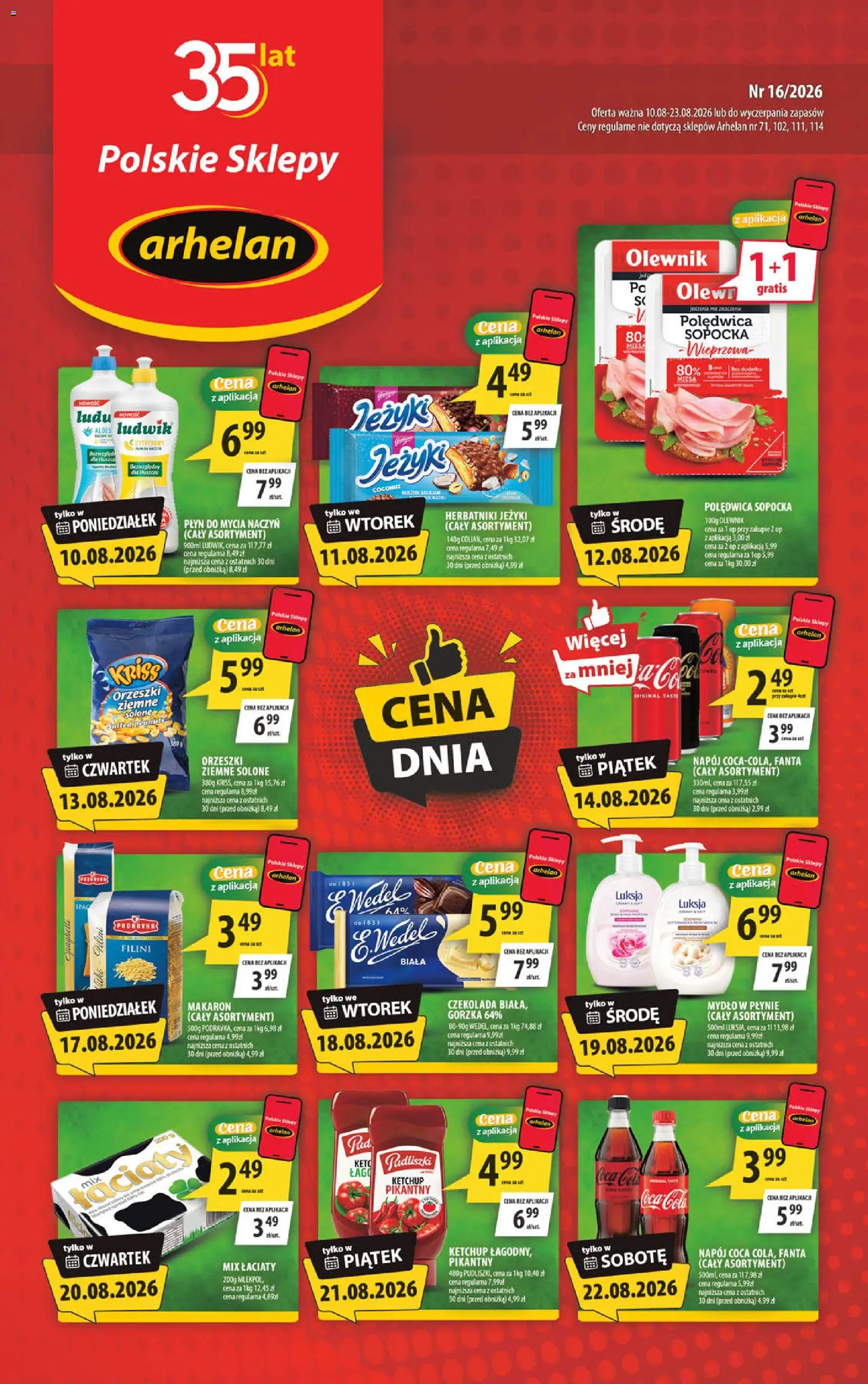 Arhelan gazetka od 10.08.2026 | Strona: 1 | Produkty: Herbatniki, Czekolada, Orzeszki, Mydło