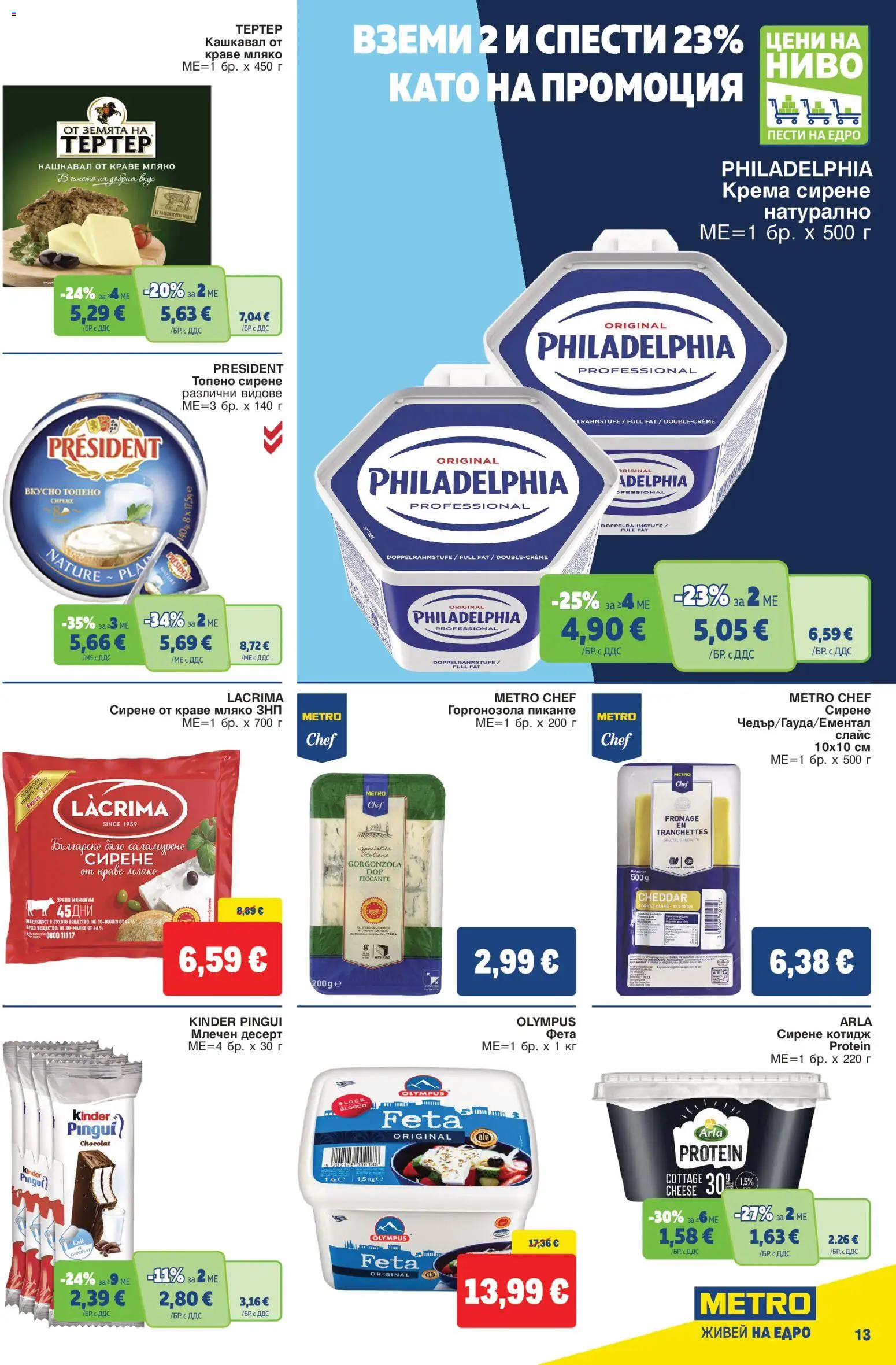 {H1} | Страница: 13 | Продукти: Десерт, Краве, Топено сирене, Фета