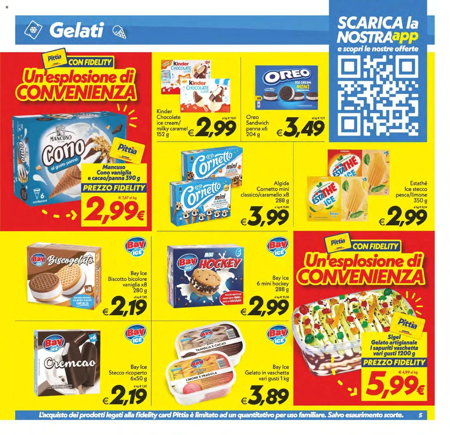 Volantino SuperConveniente del 19/06/2026 | Pagina: 5 | Prodotti: Cioccolato, Cornetto, Gelato, Limone
