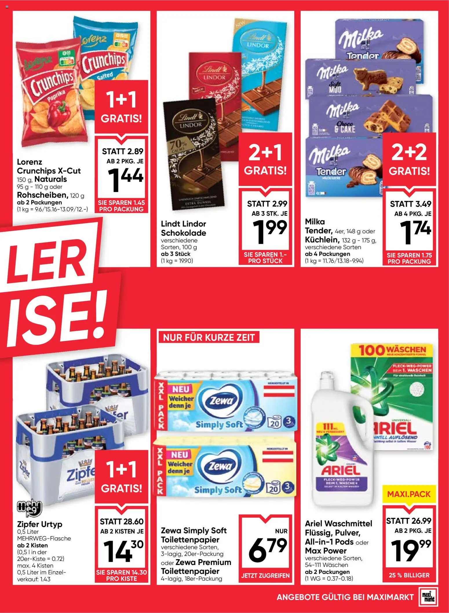 Maximarkt Flugblatt gültig ab 22.10.2026 | Seite: 3 | Produkte: Schokolade, Waschmittel