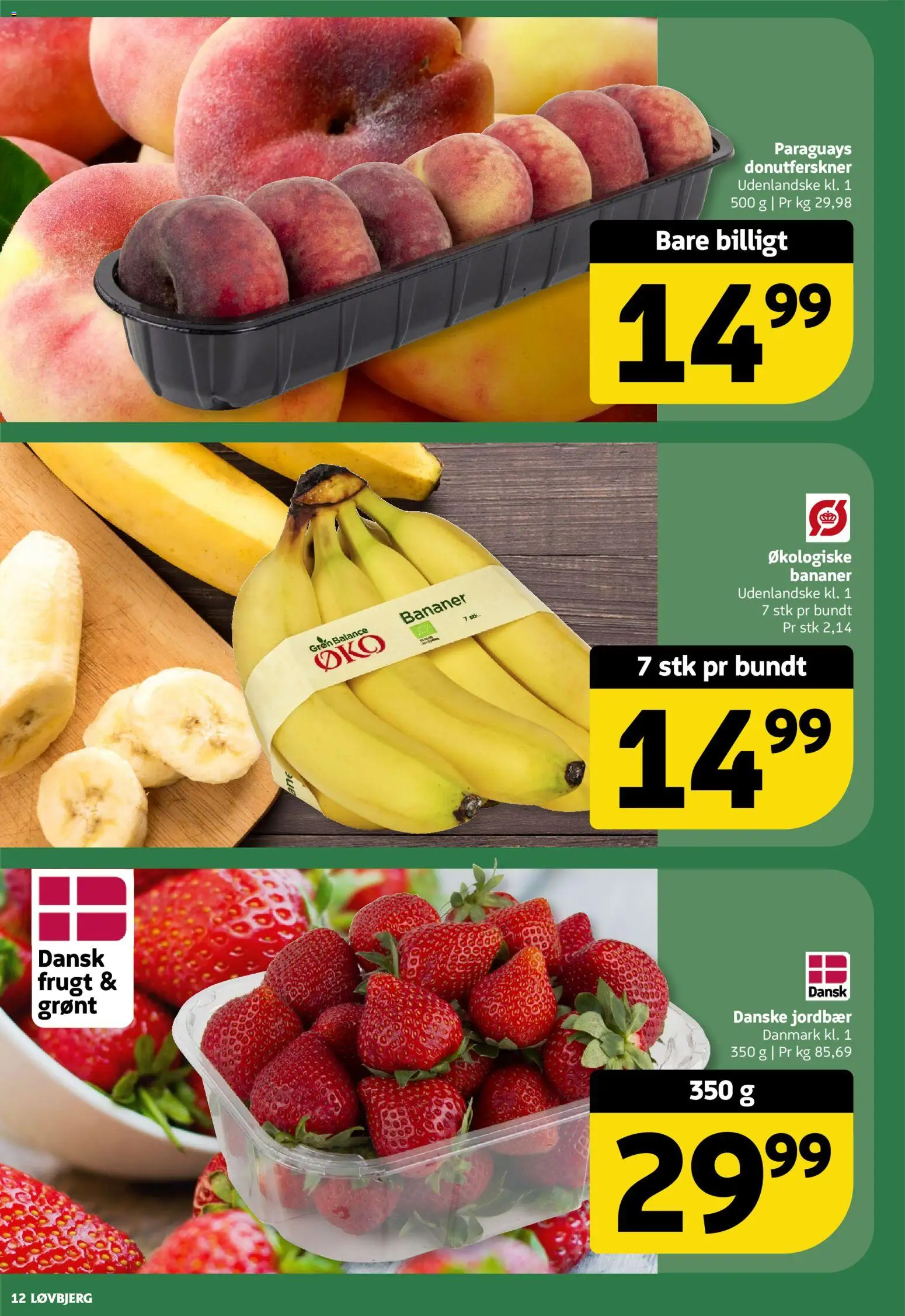 Løvbjerg tilbudsavis – gyldig fra 03/07/2026 | Side: 12 | Produkter: Bananer, Jordbær