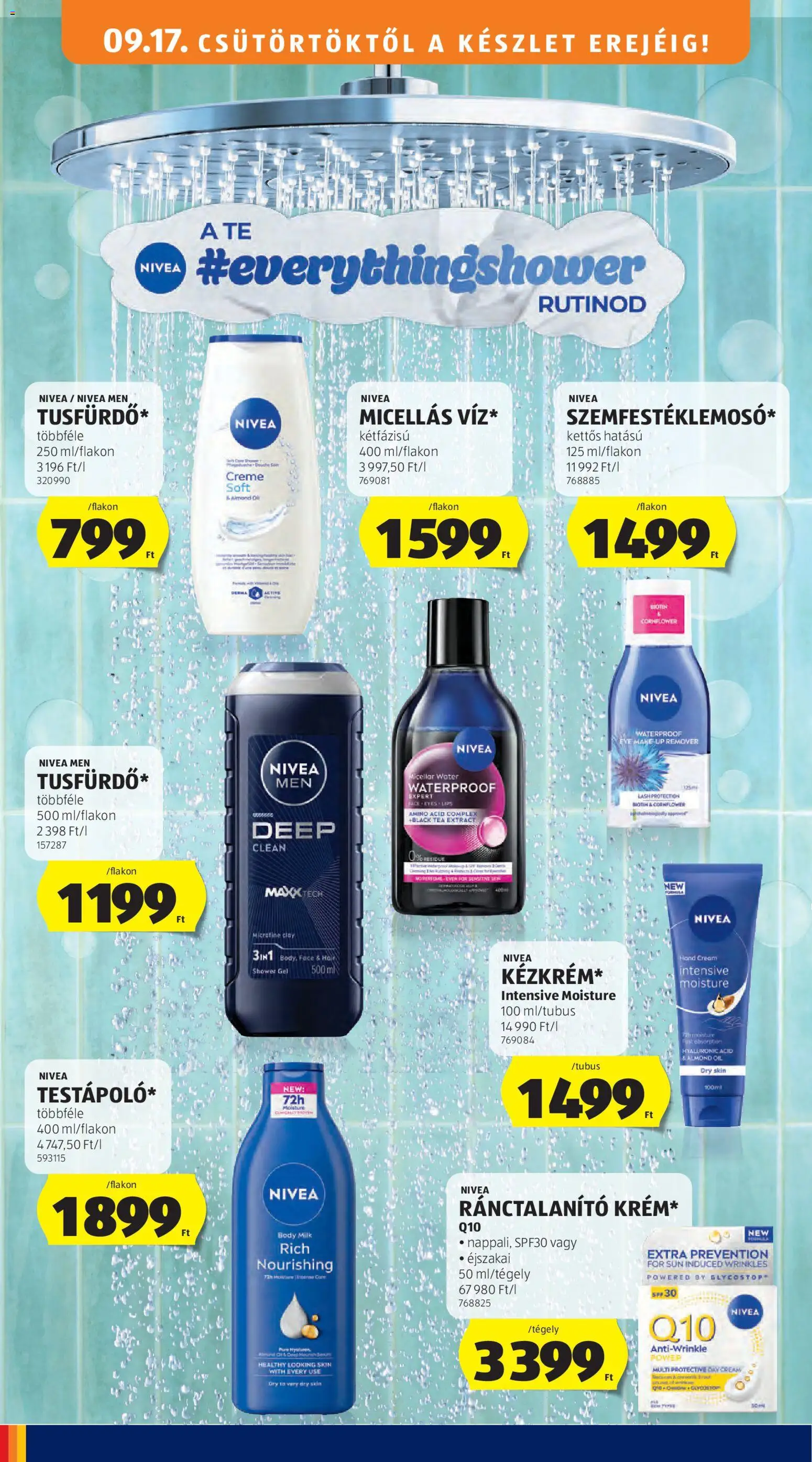 Aldi akciós ujság - amely érvényes a következő dátumtól: 2026.09.17. | Oldal: 18 | Termékek: Body, Nivea, Tea, Gél