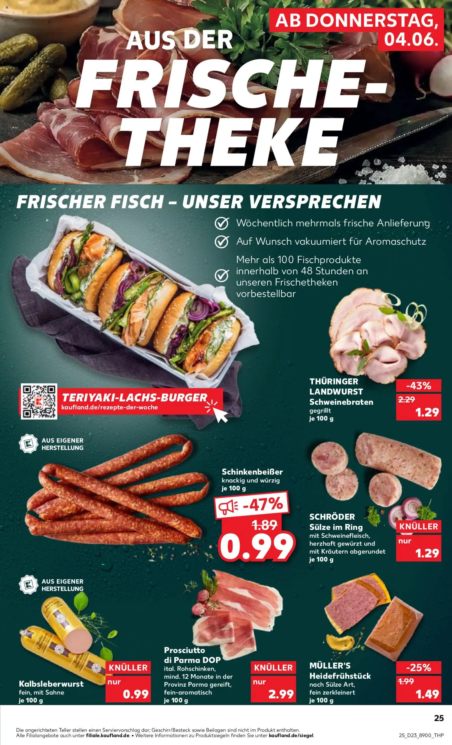 Kaufland Prospekt Bremen – gültig ab 04.06.2026 | Seite: 25 | Produkte: Theke, Burger, Fisch, Sahne