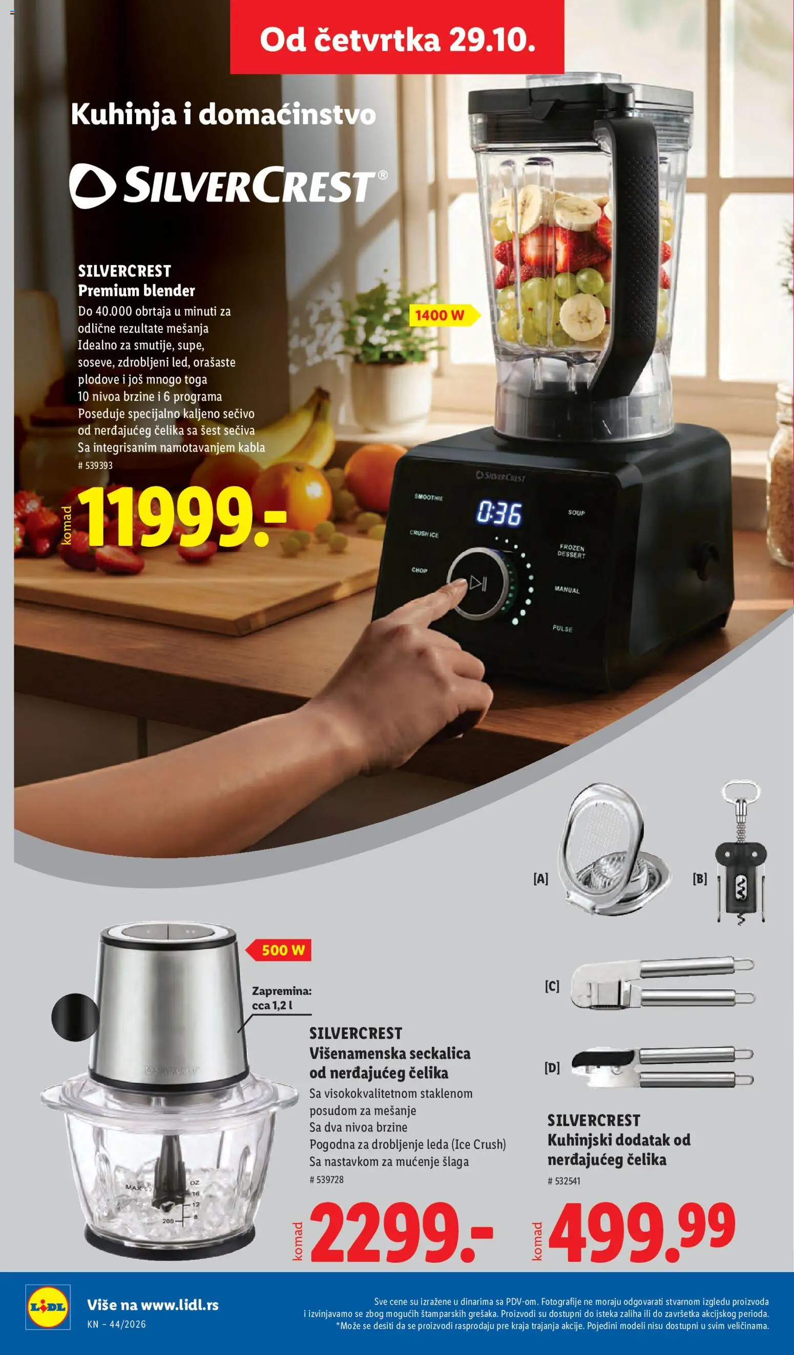 Lidl katalog - važi od 29.10.2026 | Strana: 86 | Proizvode: Silvercrest, Kuhinja, Seckalica, Blender