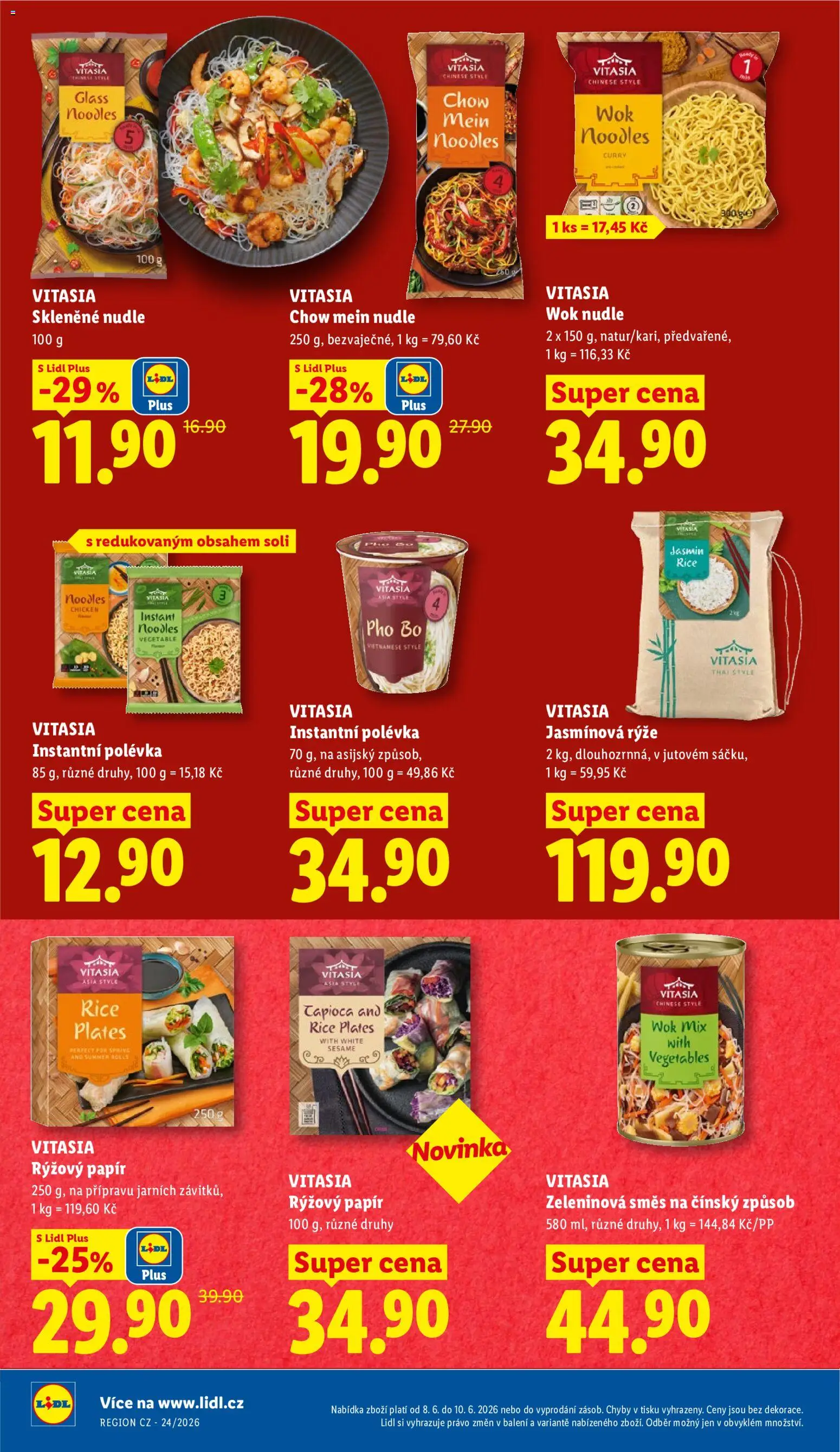 Lidl leták od 08.06.2026 | Strana: 20 | Produkty: Rýžový papír, Rýže, Jasmínová rýže, Nudle