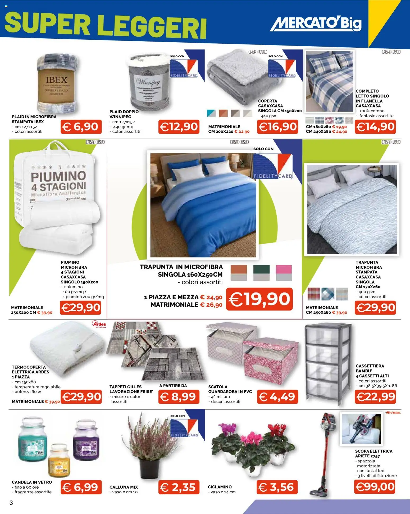 Volantino Mercatò del 01/10/2026 | Pagina: 3 | Prodotti: Guardaroba, Trapunta, Letto, Cassettiera