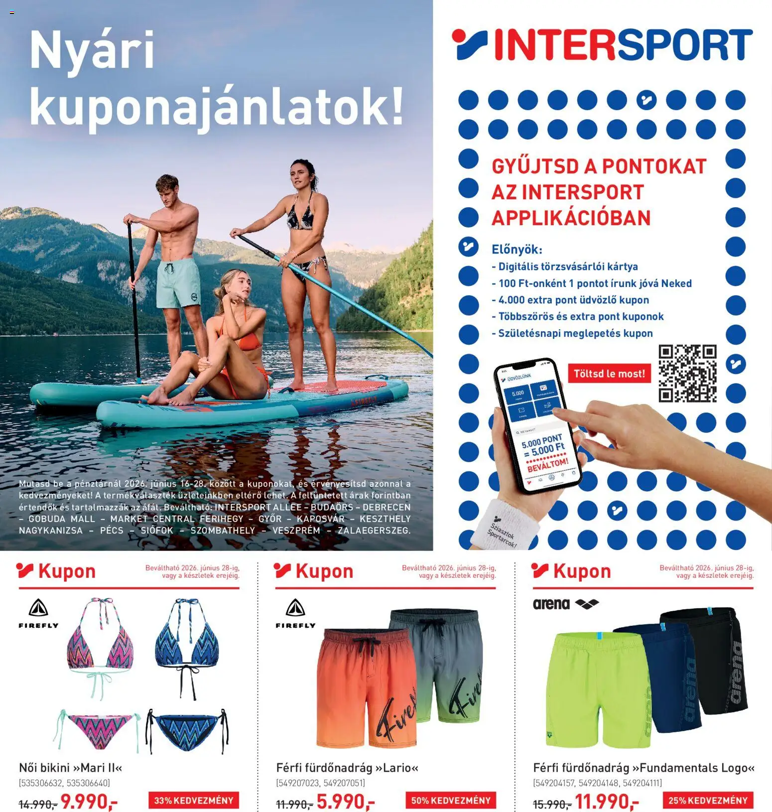 Intersport akciós ujság - amely érvényes a következő dátumtól: 16.06.2026 | Oldal: 1 | Termékek: Bikini